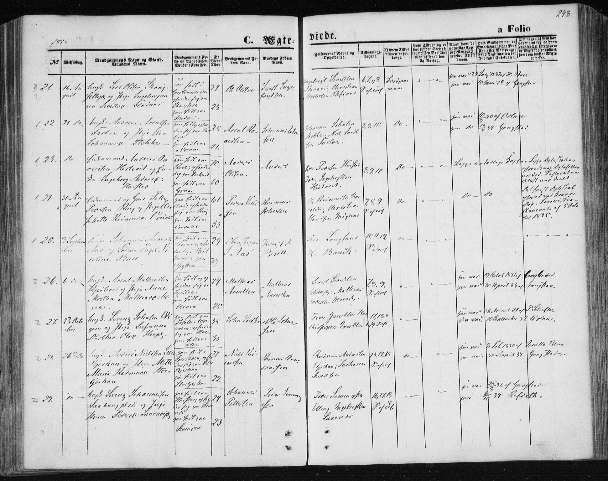Ministerialprotokoller, klokkerbøker og fødselsregistre - Nord-Trøndelag, SAT/A-1458/730/L0283: Parish register (official) no. 730A08, 1855-1865, p. 248