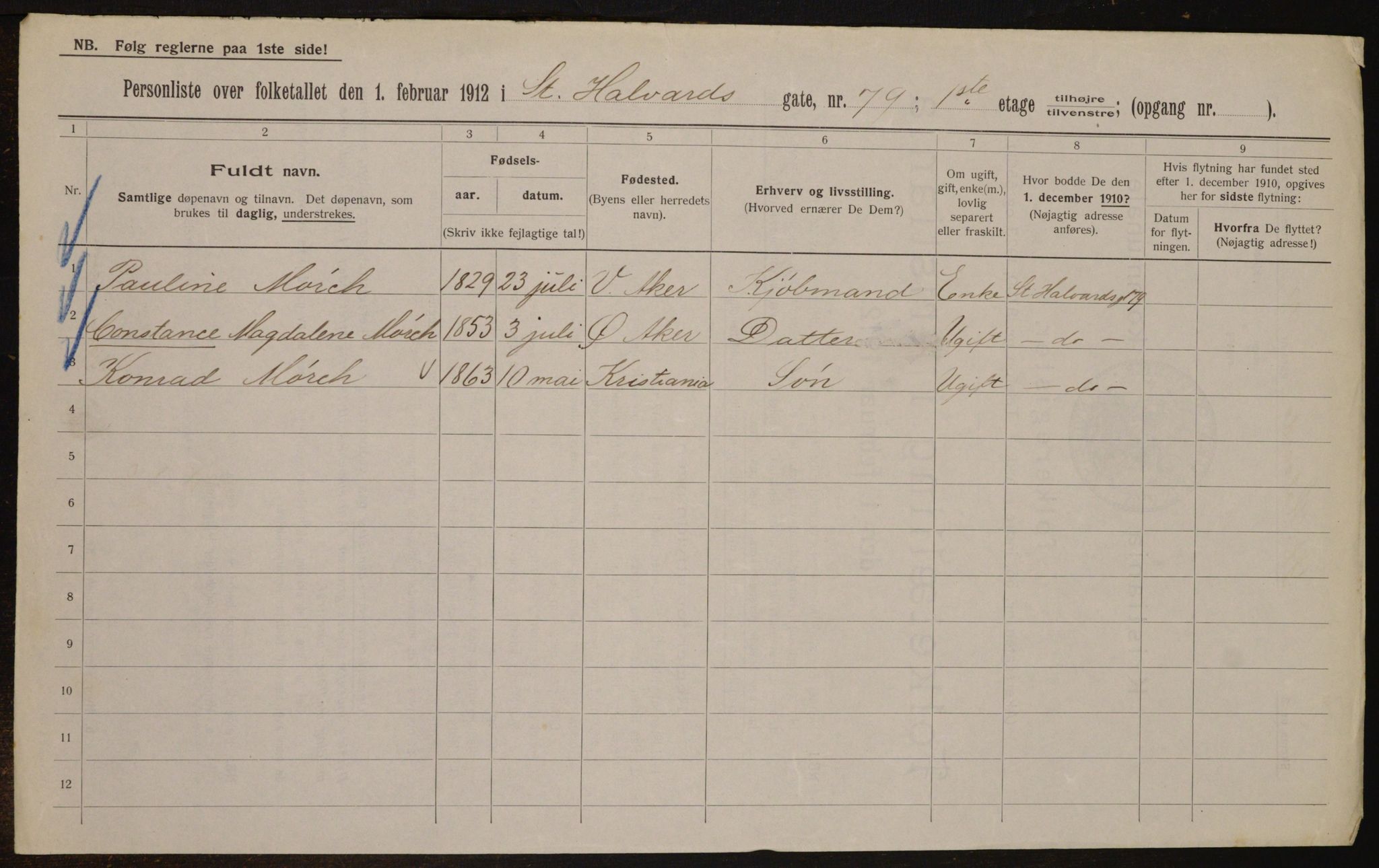 OBA, Municipal Census 1912 for Kristiania, 1912, p. 88150