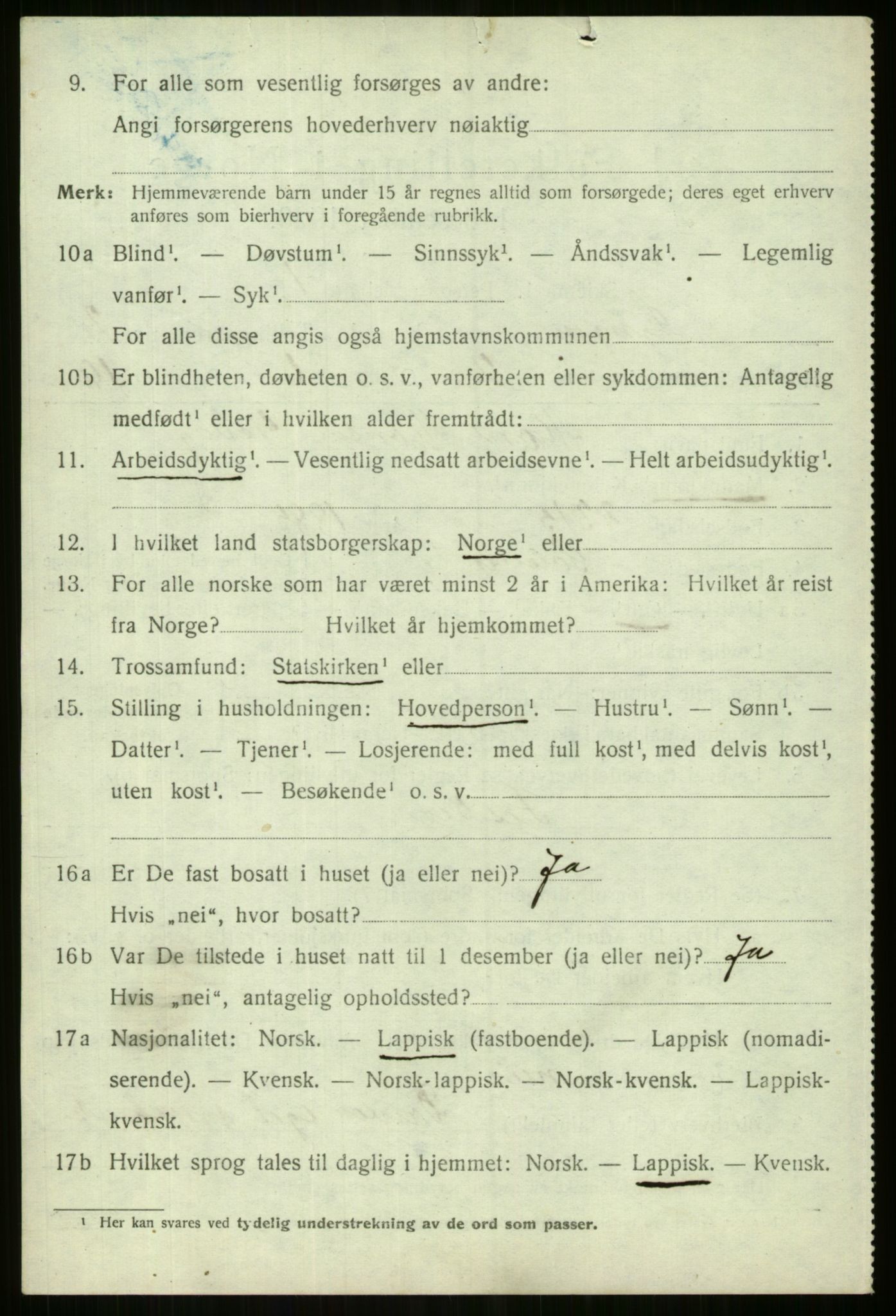 SATØ, 1920 census for Lyngen, 1920, p. 2702