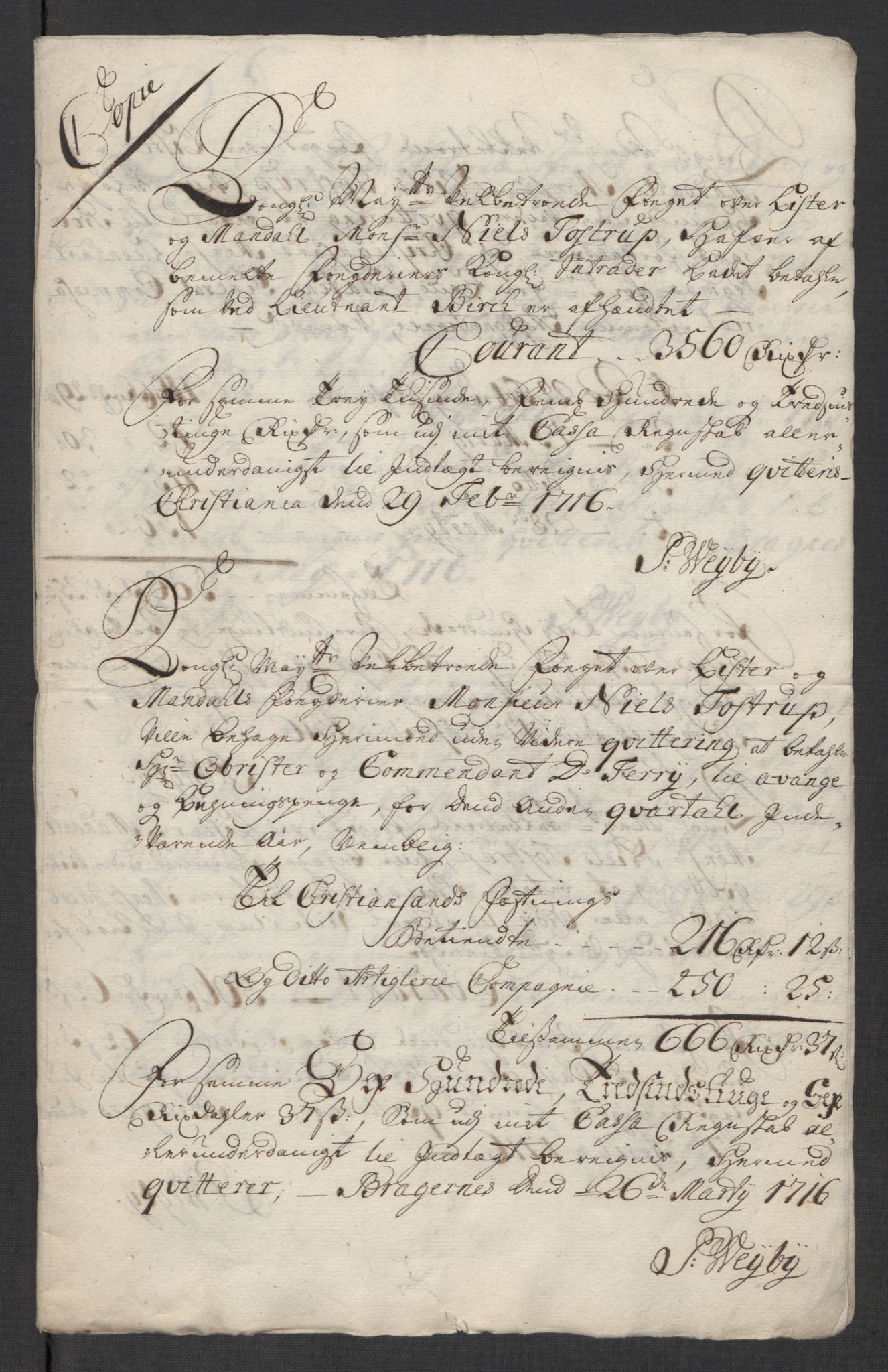 Rentekammeret inntil 1814, Reviderte regnskaper, Fogderegnskap, RA/EA-4092/R43/L2560: Fogderegnskap Lista og Mandal, 1716, p. 276