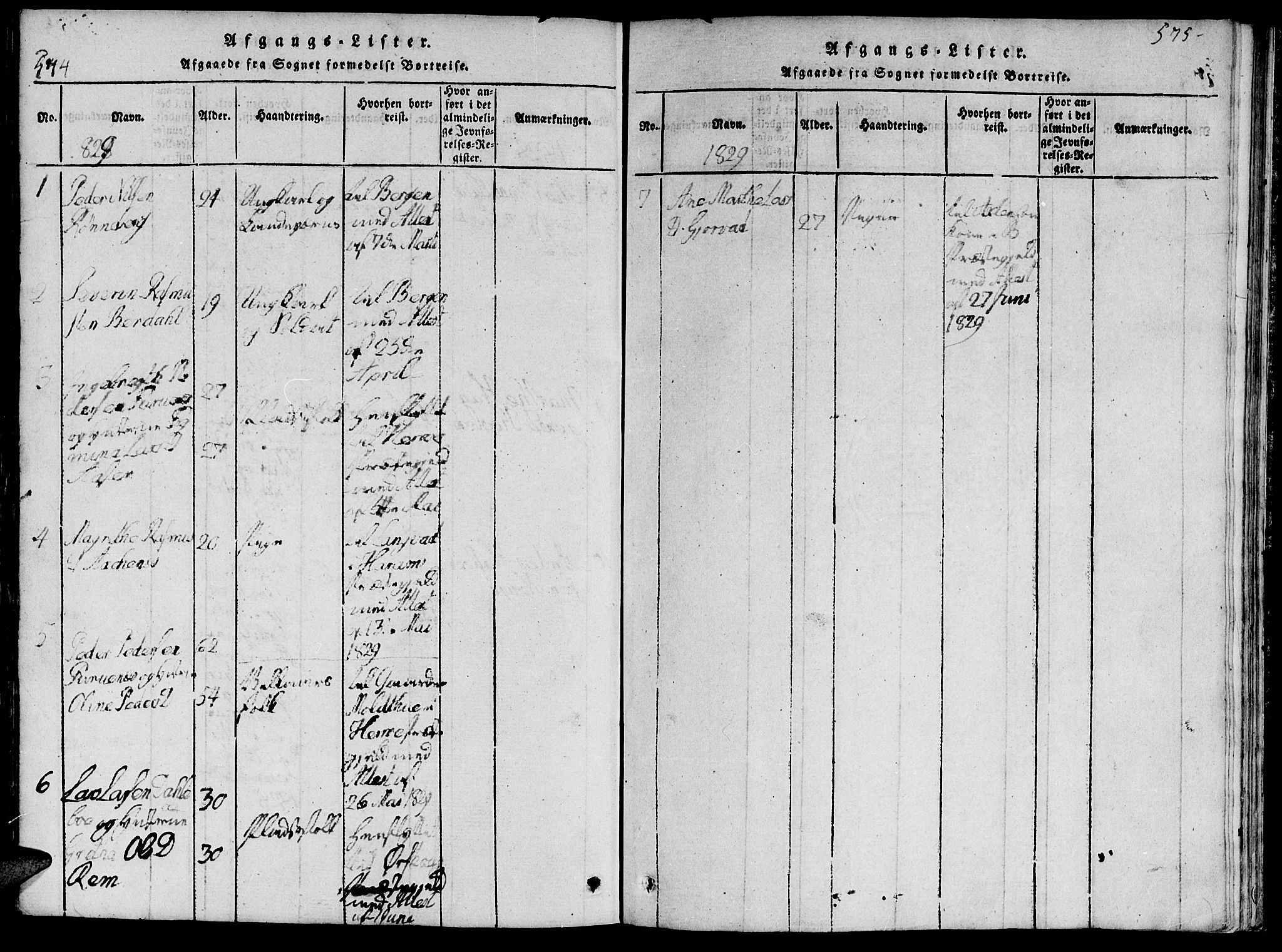 Ministerialprotokoller, klokkerbøker og fødselsregistre - Møre og Romsdal, SAT/A-1454/519/L0260: Parish register (copy) no. 519C01, 1817-1829, p. 574-575