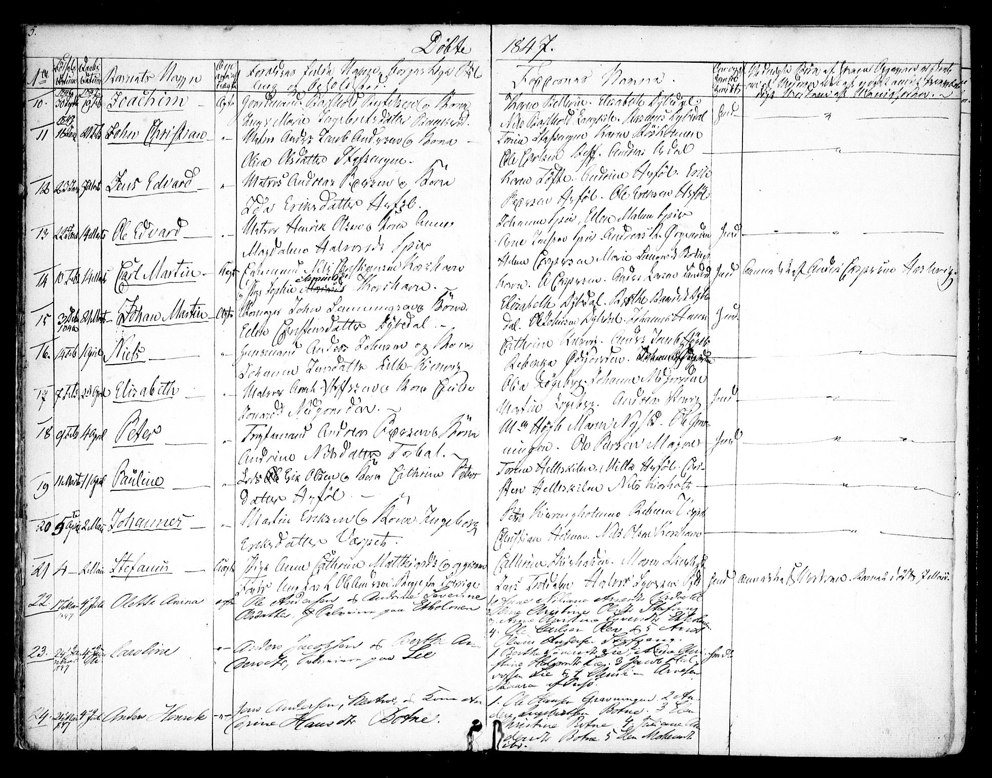 Hvaler prestekontor Kirkebøker, AV/SAO-A-2001/F/Fa/L0006: Parish register (official) no. I 6, 1846-1863, p. 5