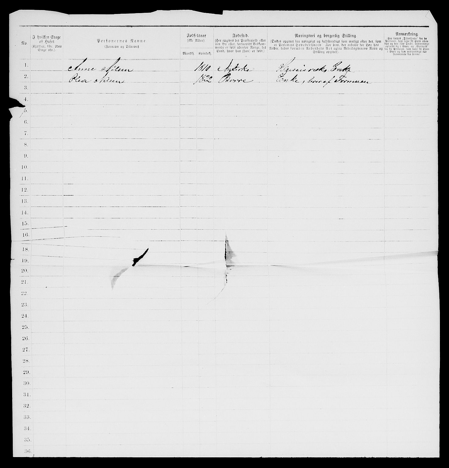 SAKO, 1885 census for 0703 Horten, 1885, p. 3
