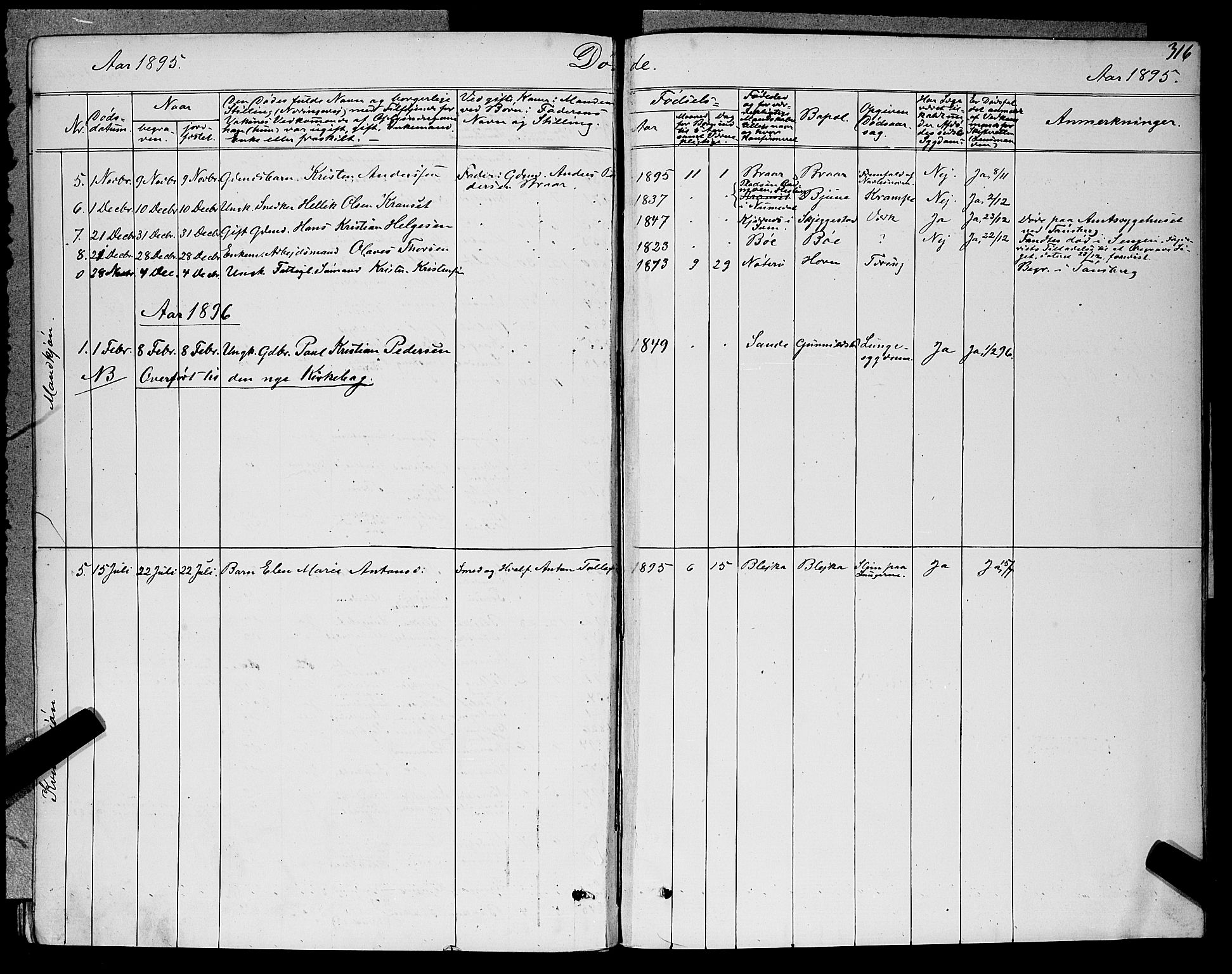 Ramnes kirkebøker, AV/SAKO-A-314/G/Ga/L0003: Parish register (copy) no. I 3, 1870-1896, p. 316