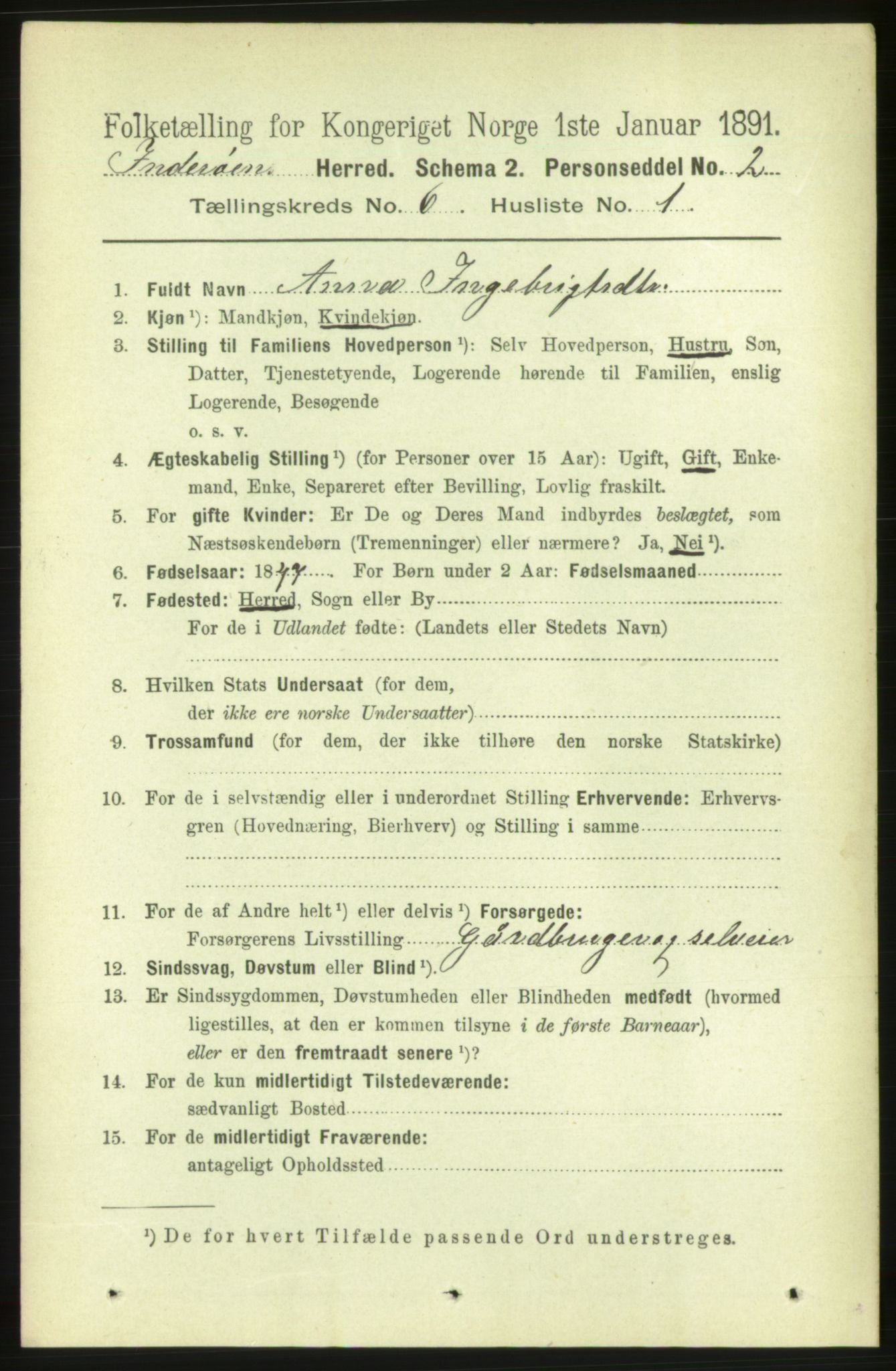 RA, 1891 census for 1729 Inderøy, 1891, p. 3357