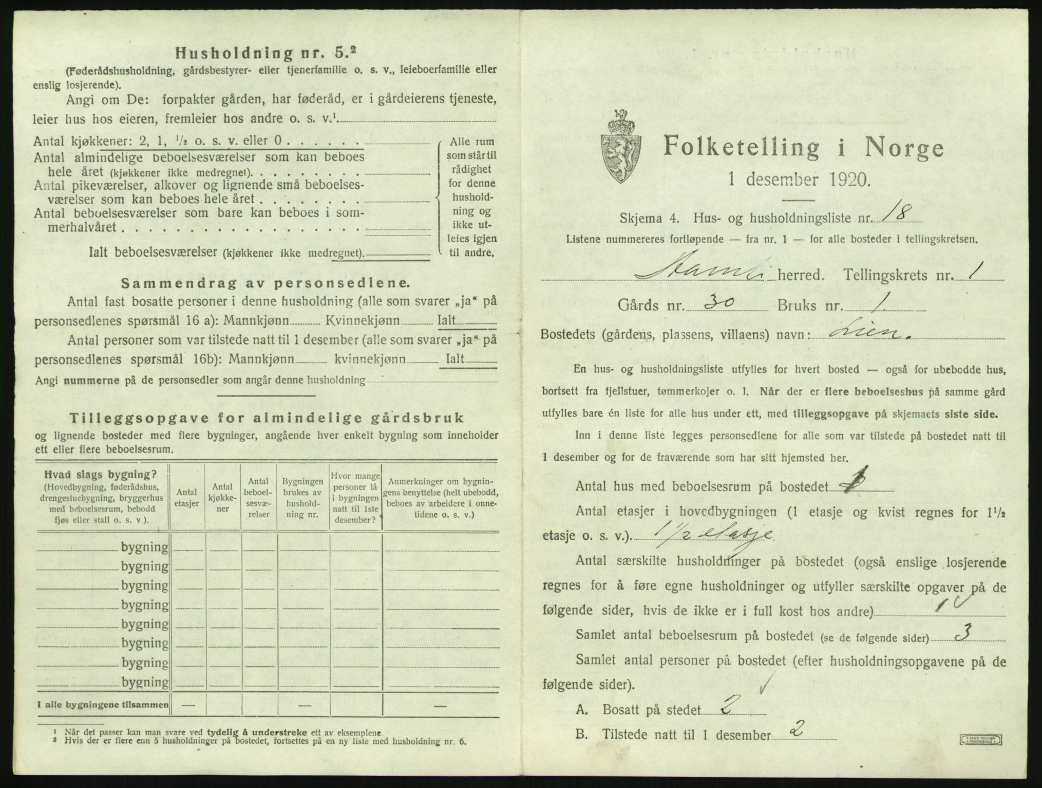 SAK, 1920 census for Åmli, 1920, p. 77