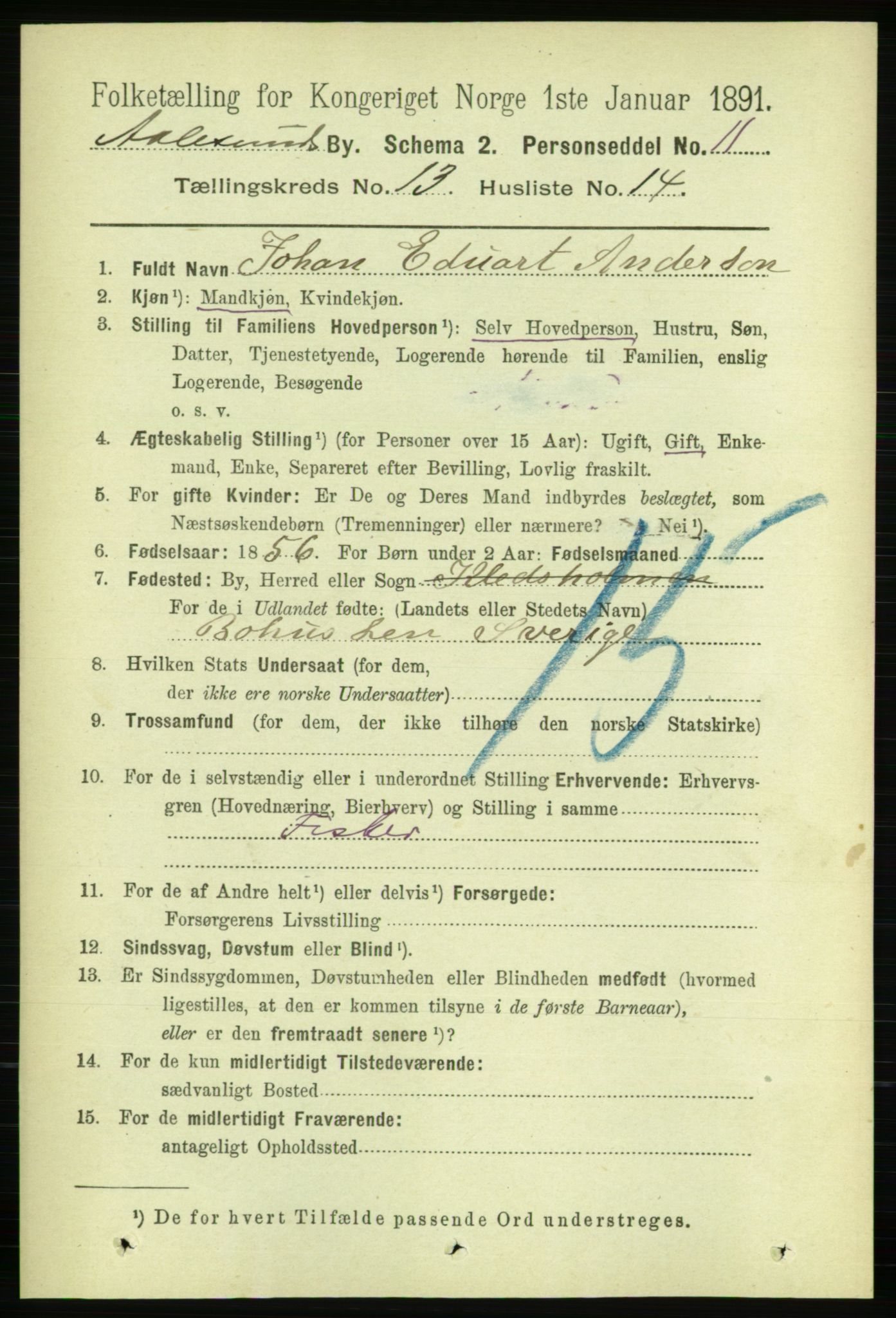 RA, 1891 census for 1501 Ålesund, 1891, p. 8182