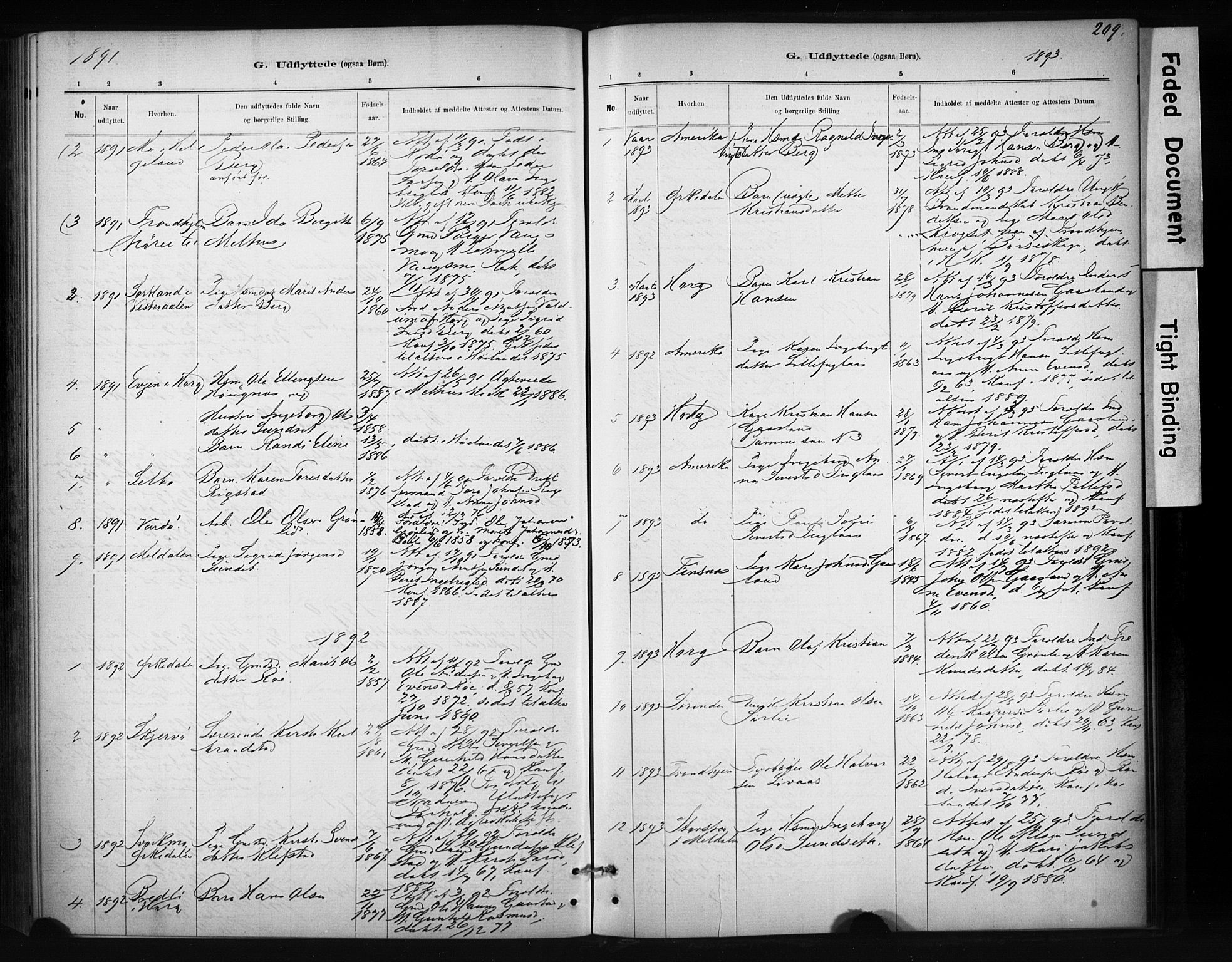 Ministerialprotokoller, klokkerbøker og fødselsregistre - Sør-Trøndelag, SAT/A-1456/694/L1127: Parish register (official) no. 694A01, 1887-1905, p. 209