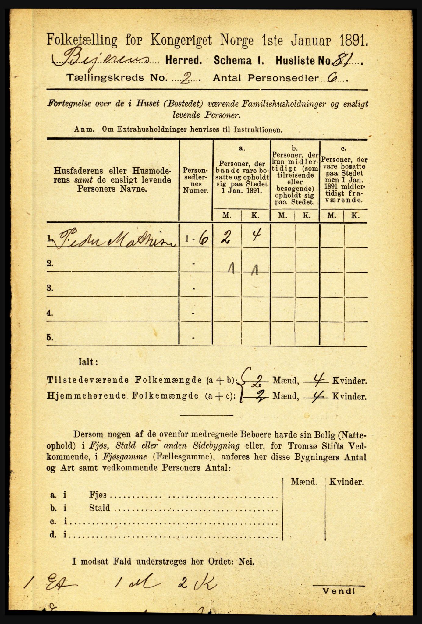 RA, 1891 census for 1839 Beiarn, 1891, p. 378