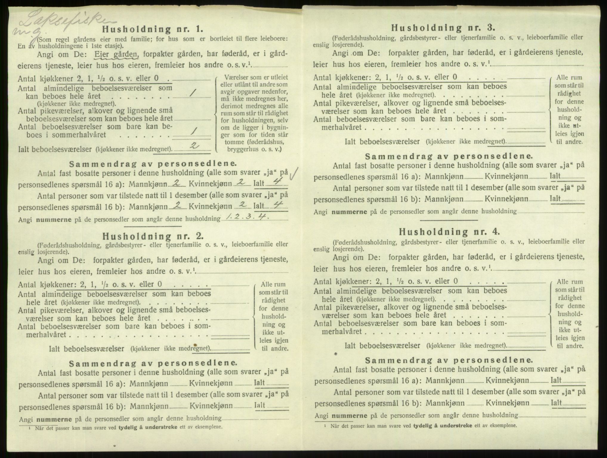 SAB, 1920 census for Fjaler, 1920, p. 447