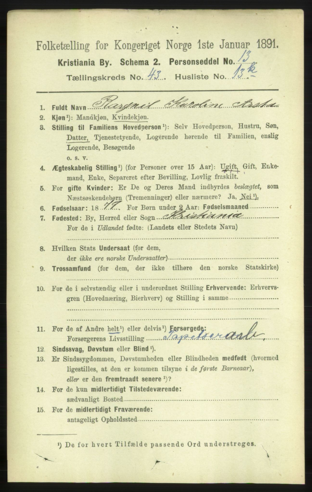 RA, 1891 census for 0301 Kristiania, 1891, p. 26569