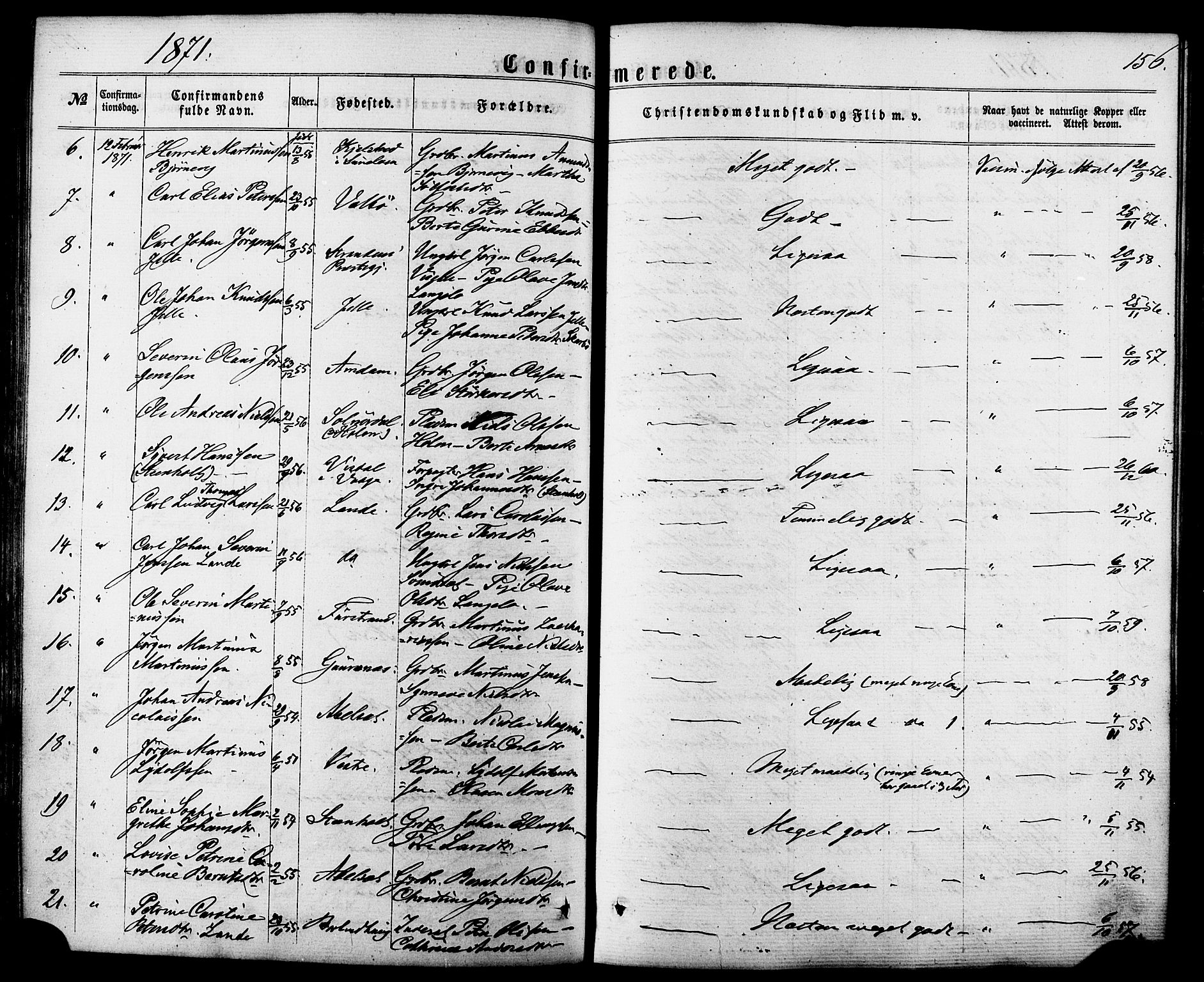 Ministerialprotokoller, klokkerbøker og fødselsregistre - Møre og Romsdal, AV/SAT-A-1454/522/L0314: Parish register (official) no. 522A09, 1863-1877, p. 156