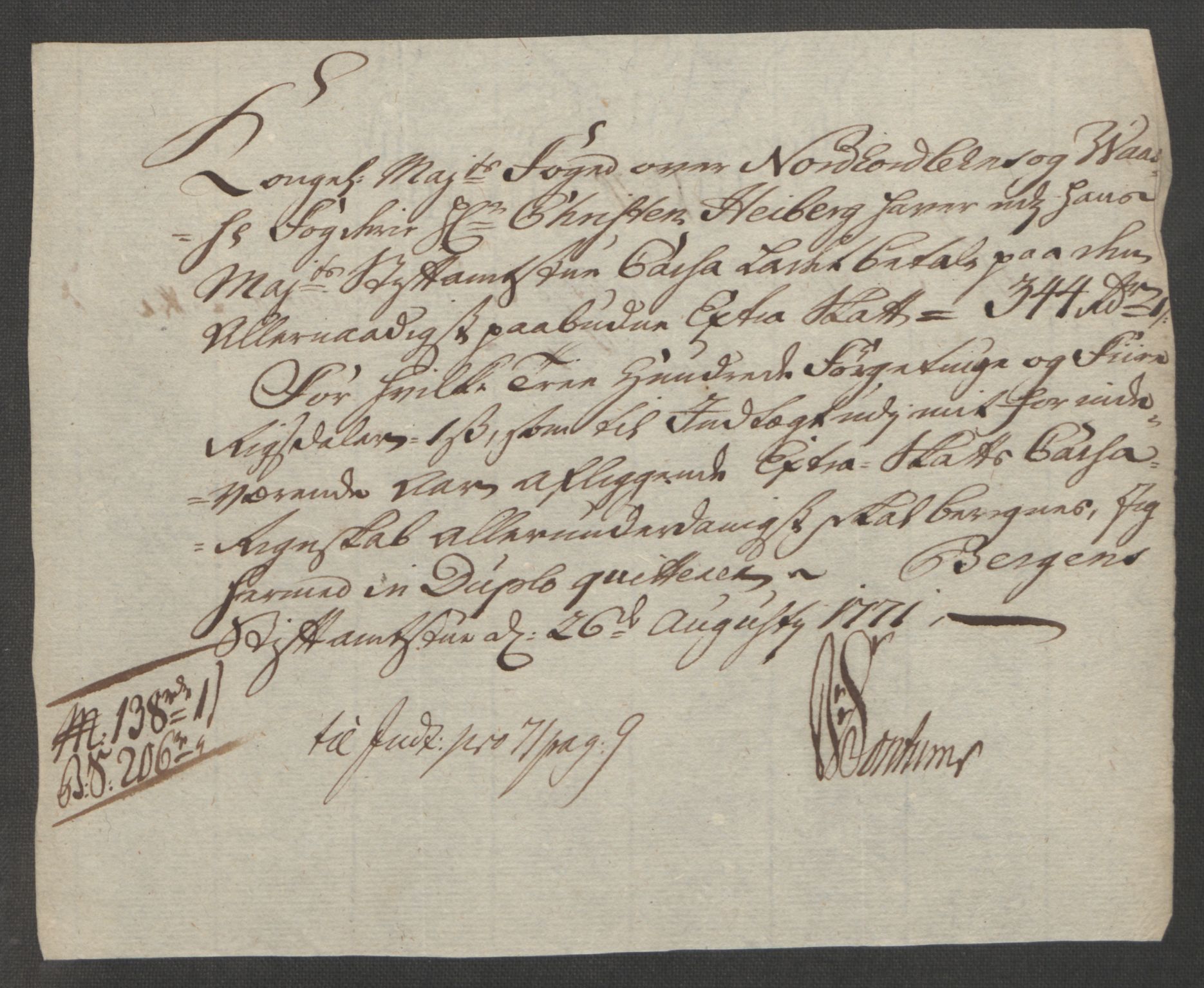 Rentekammeret inntil 1814, Reviderte regnskaper, Fogderegnskap, AV/RA-EA-4092/R51/L3303: Ekstraskatten Nordhordland og Voss, 1762-1772, p. 487