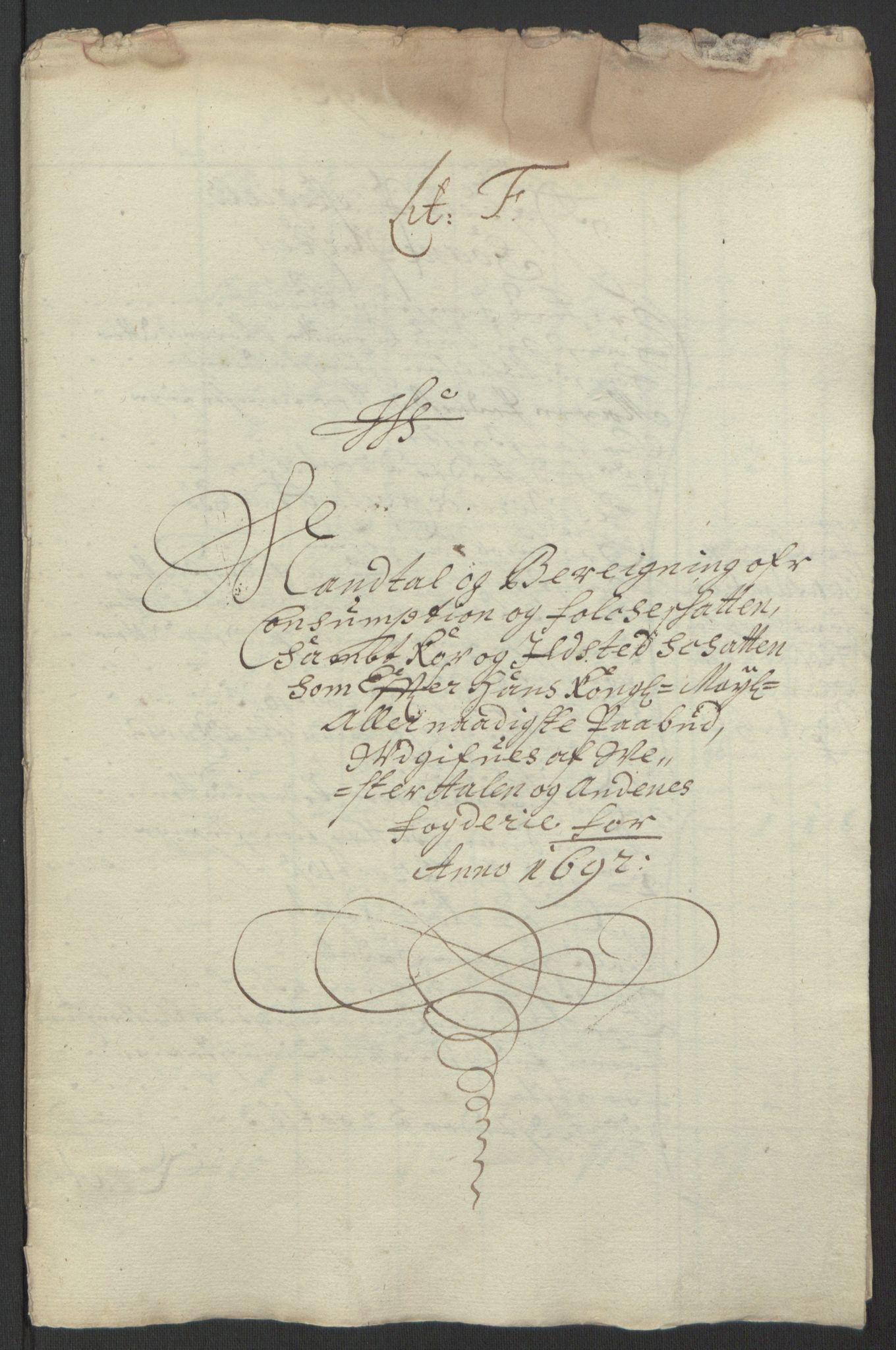 Rentekammeret inntil 1814, Reviderte regnskaper, Fogderegnskap, RA/EA-4092/R67/L4676: Fogderegnskap Vesterålen, Andenes og Lofoten, 1691-1693, p. 124