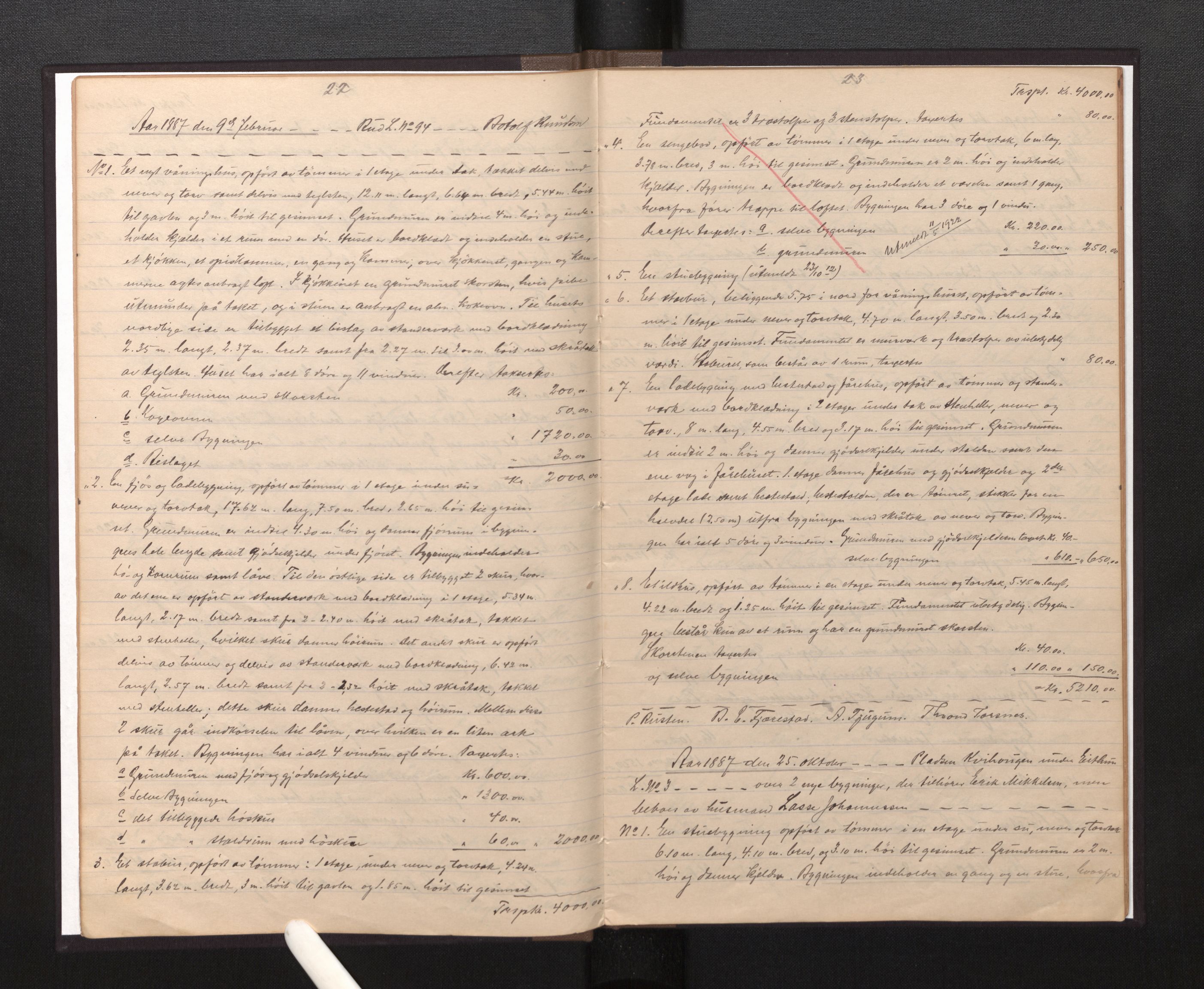 Lensmannen i Balestrand, AV/SAB-A-26501/0012/L0001: Branntakstprotokoll, 1866-1921, p. 22-23
