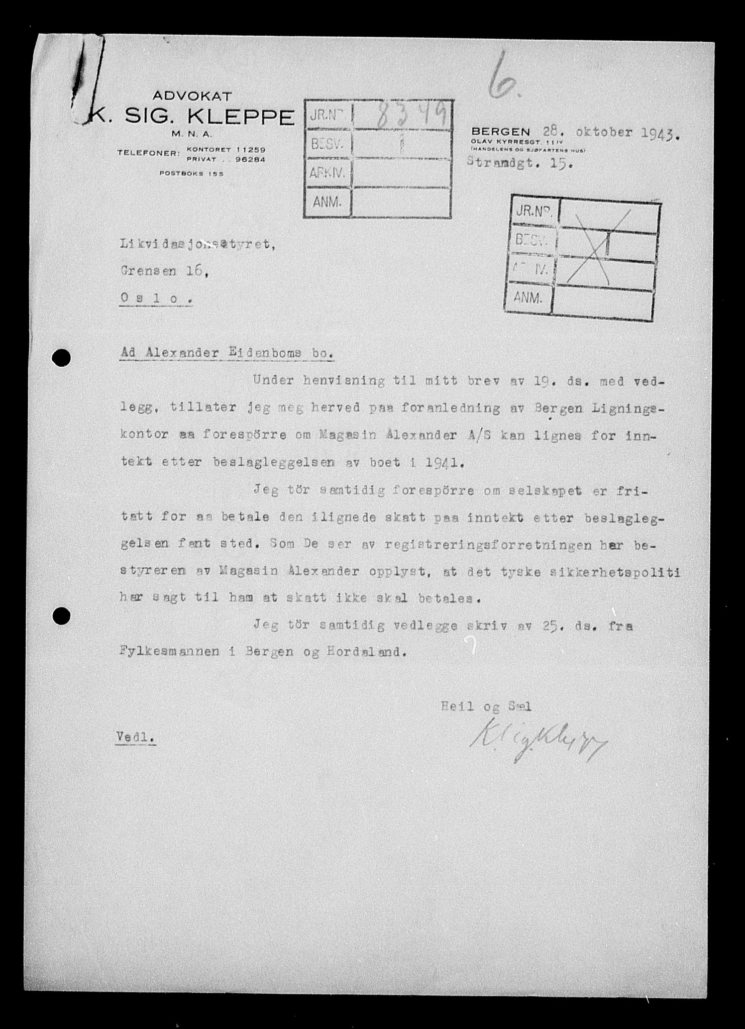 Justisdepartementet, Tilbakeføringskontoret for inndratte formuer, AV/RA-S-1564/H/Hc/Hcd/L0994: --, 1945-1947, p. 105