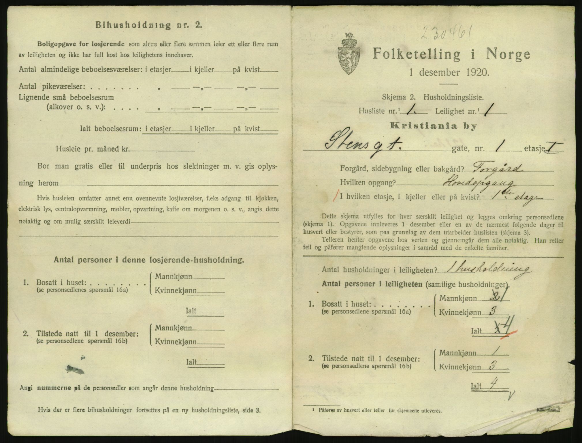 SAO, 1920 census for Kristiania, 1920, p. 103395