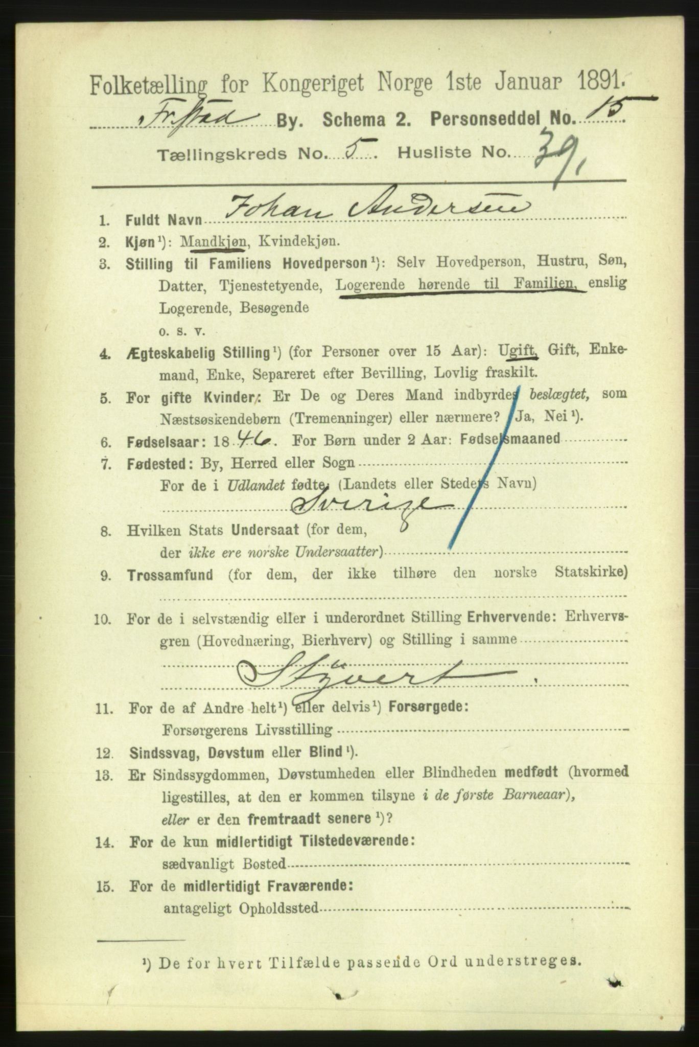 RA, 1891 census for 0103 Fredrikstad, 1891, p. 7174