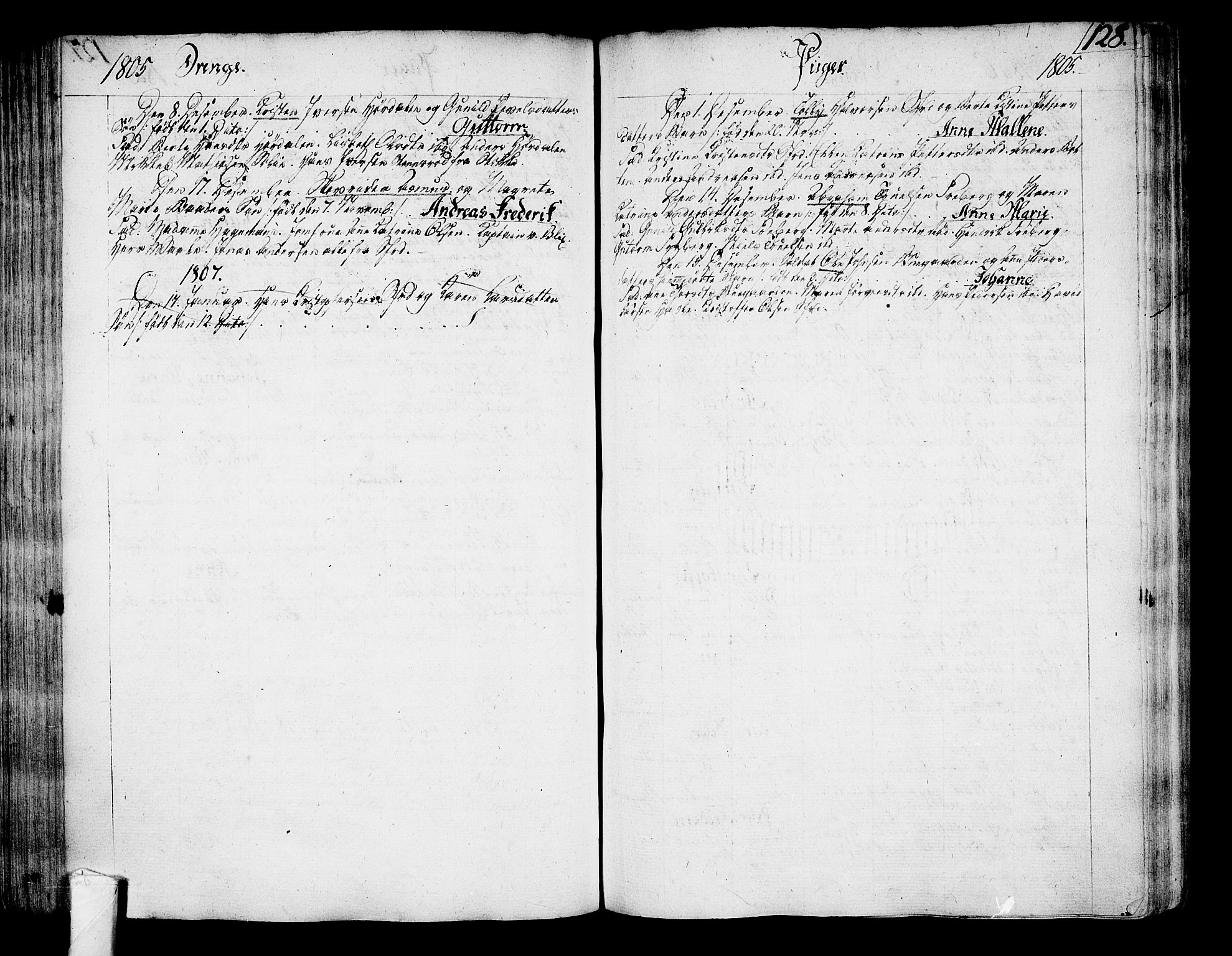 Sandar kirkebøker, SAKO/A-243/F/Fa/L0003: Parish register (official) no. 3, 1789-1814, p. 128