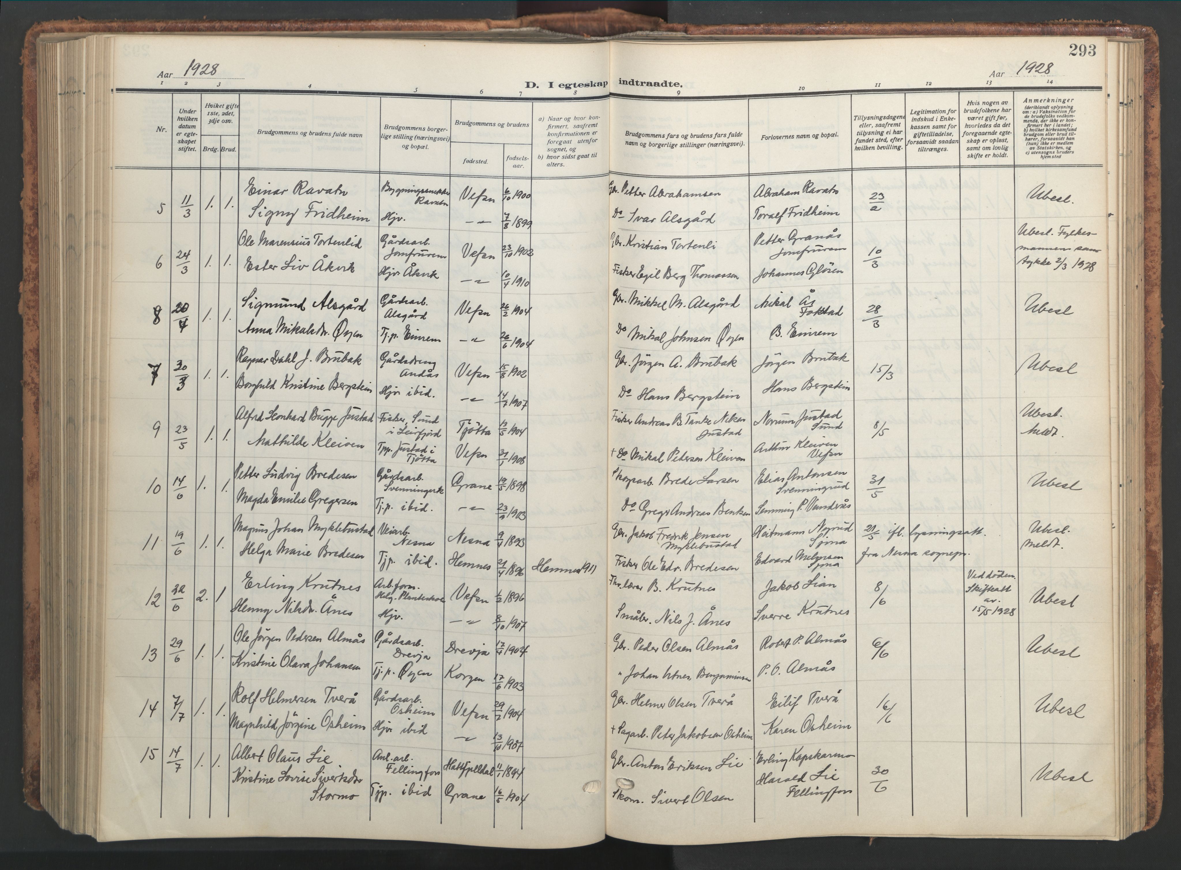 Ministerialprotokoller, klokkerbøker og fødselsregistre - Nordland, AV/SAT-A-1459/820/L0302: Parish register (copy) no. 820C04, 1917-1948, p. 293