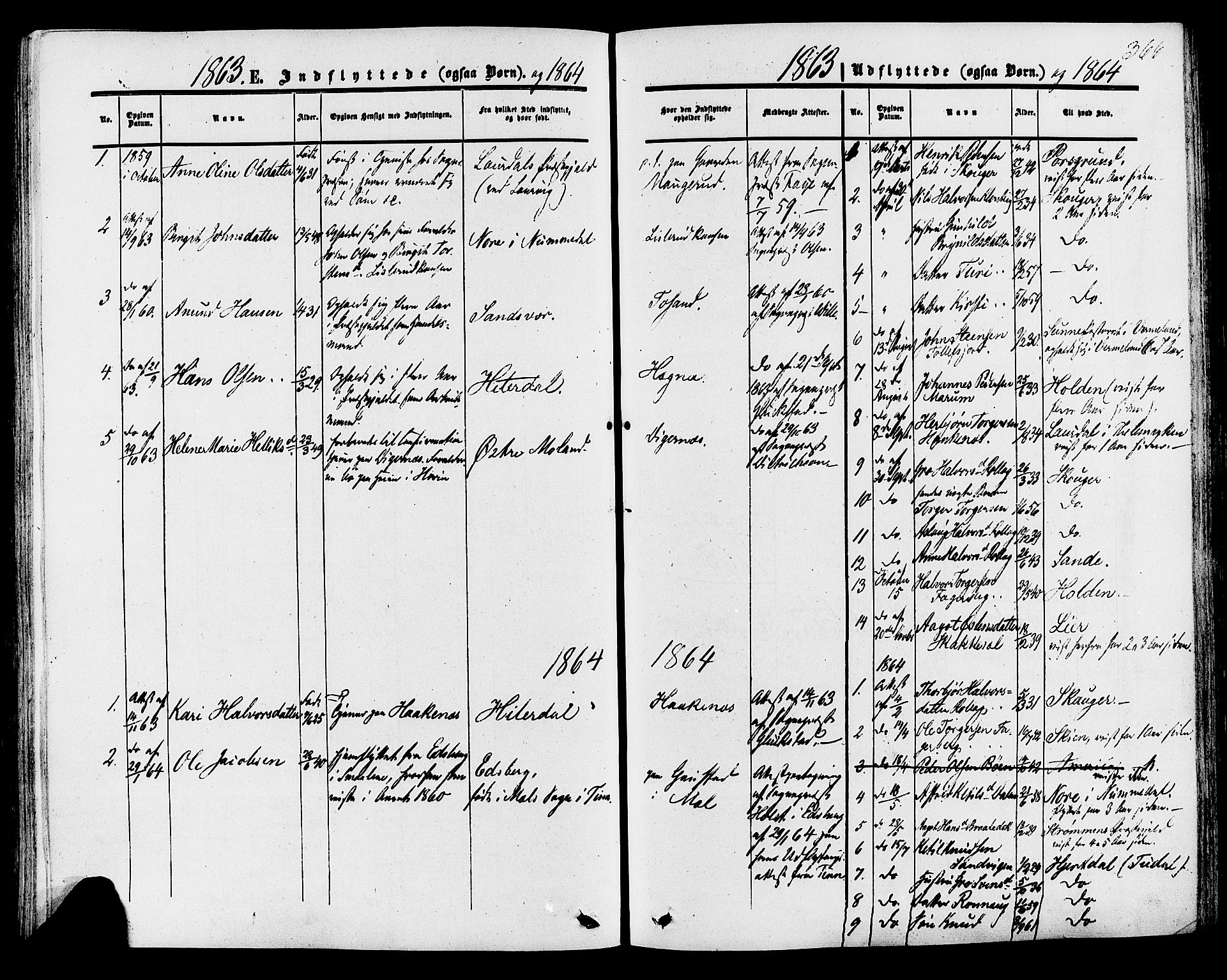 Tinn kirkebøker, SAKO/A-308/F/Fa/L0006: Parish register (official) no. I 6, 1857-1878, p. 366
