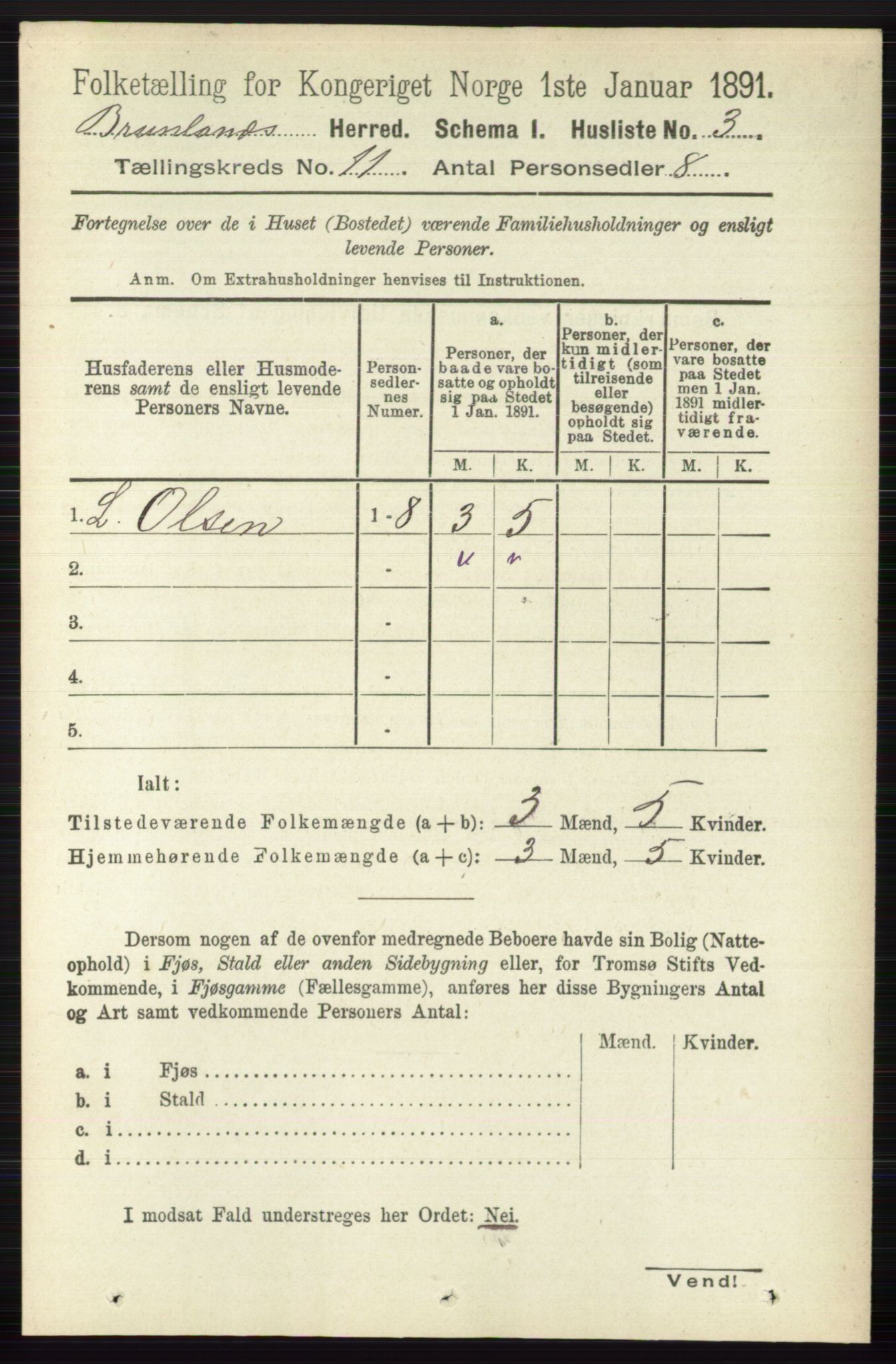 RA, 1891 census for 0726 Brunlanes, 1891, p. 5294