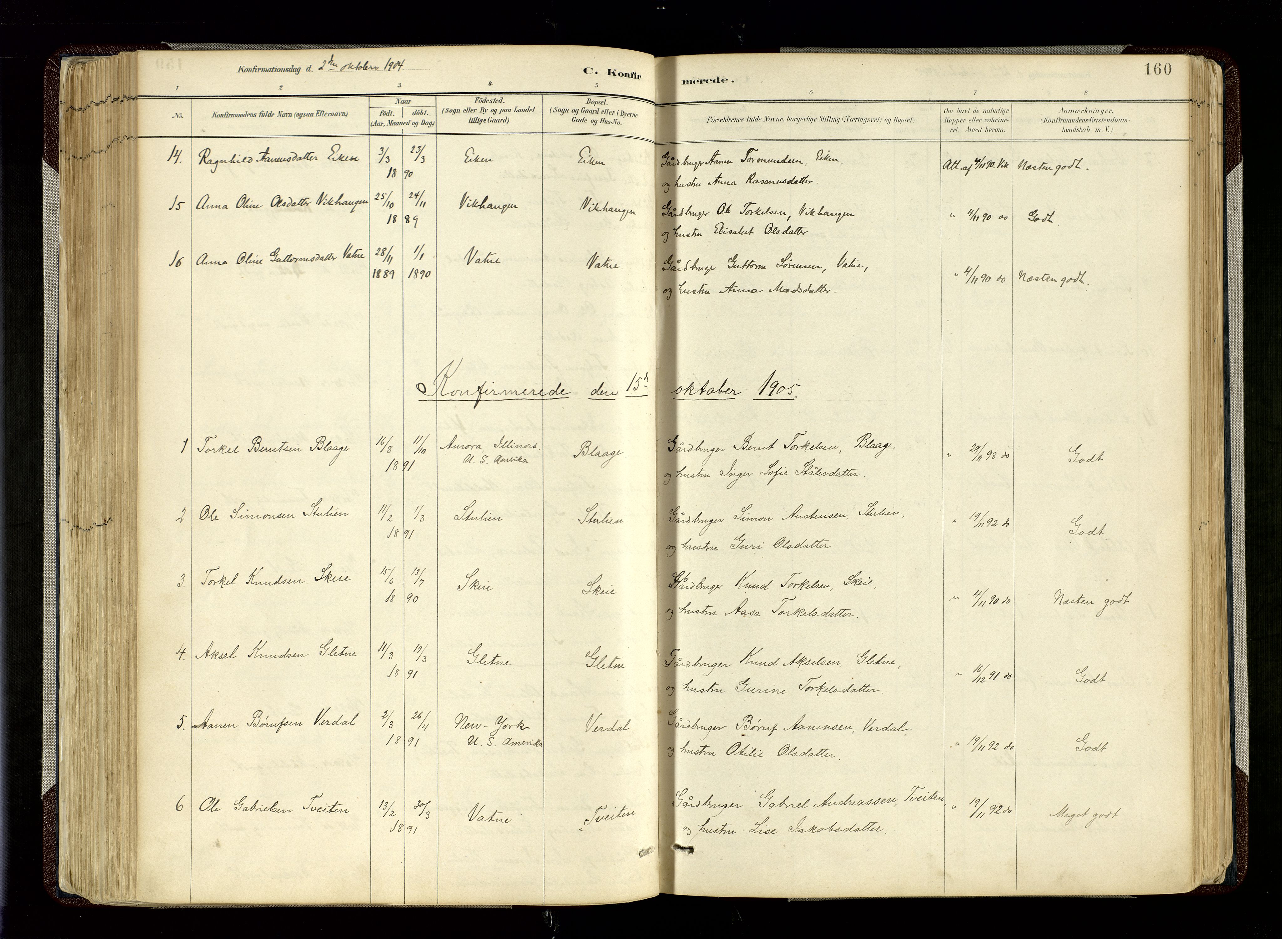 Hægebostad sokneprestkontor, SAK/1111-0024/F/Fa/Fab/L0004: Parish register (official) no. A 4, 1887-1929, p. 160