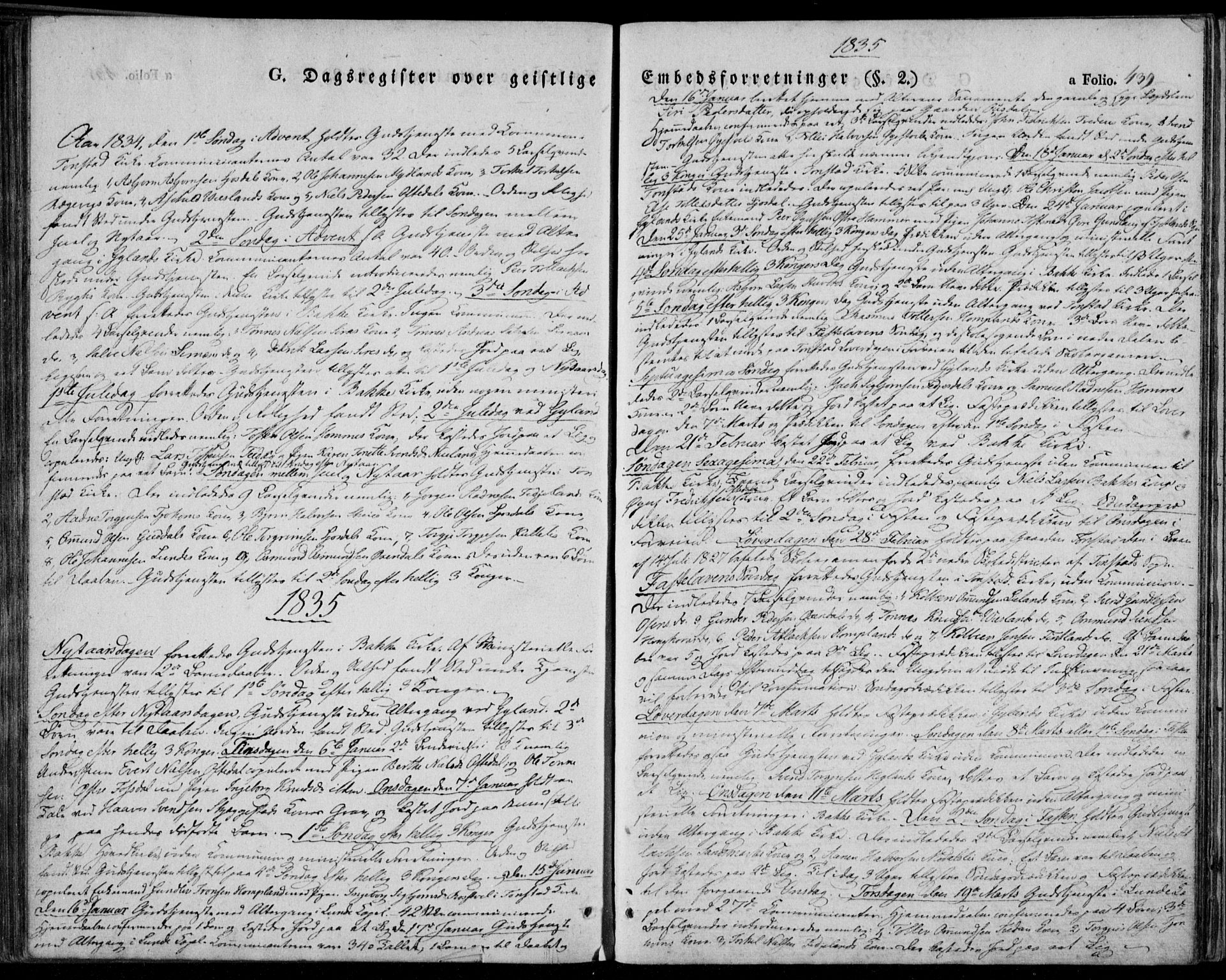Bakke sokneprestkontor, SAK/1111-0002/F/Fa/Faa/L0004: Parish register (official) no. A 4, 1834-1846, p. 439