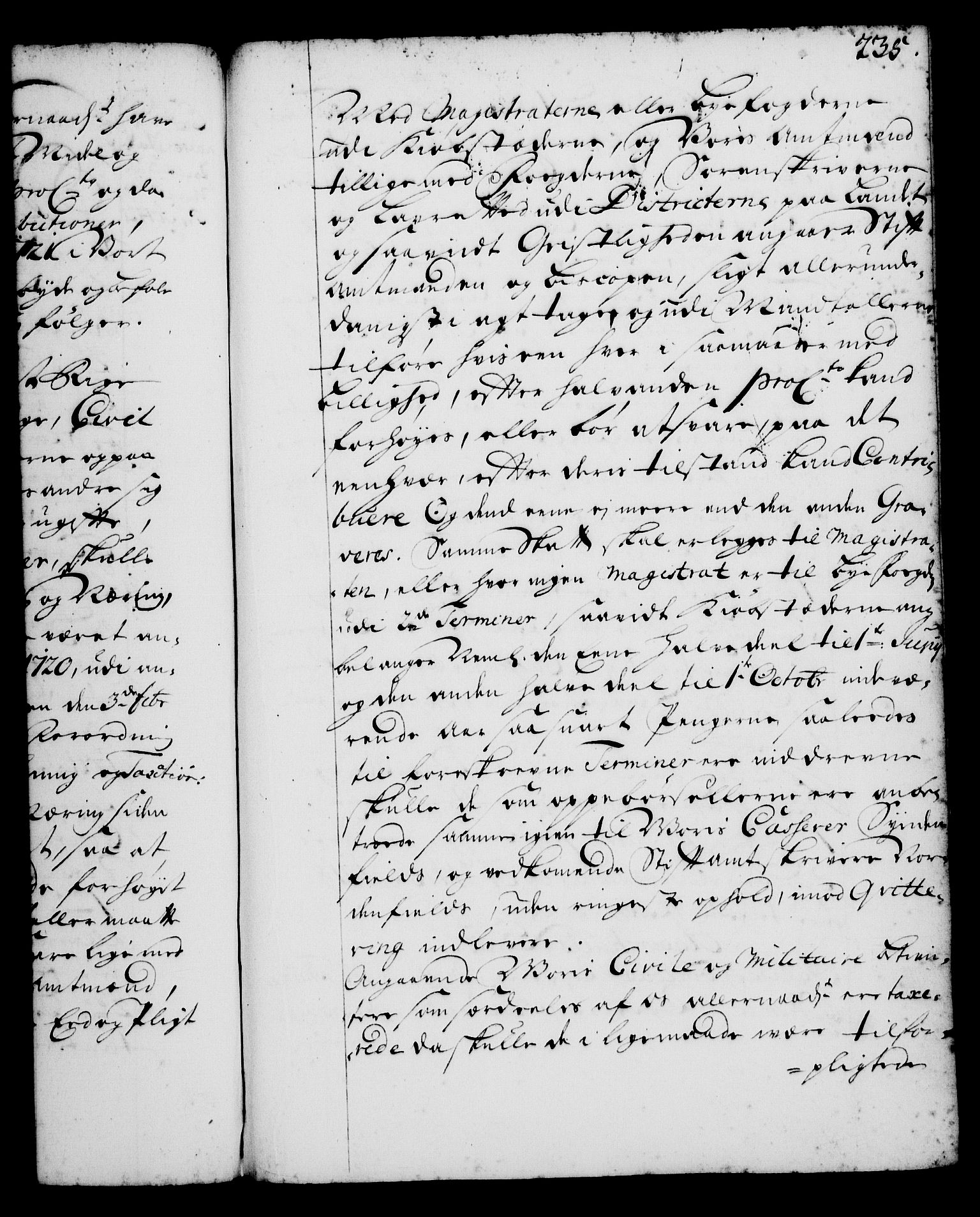 Rentekammeret, Kammerkanselliet, RA/EA-3111/G/Gg/Gga/L0001: Norsk ekspedisjonsprotokoll med register (merket RK 53.1), 1720-1723, p. 235