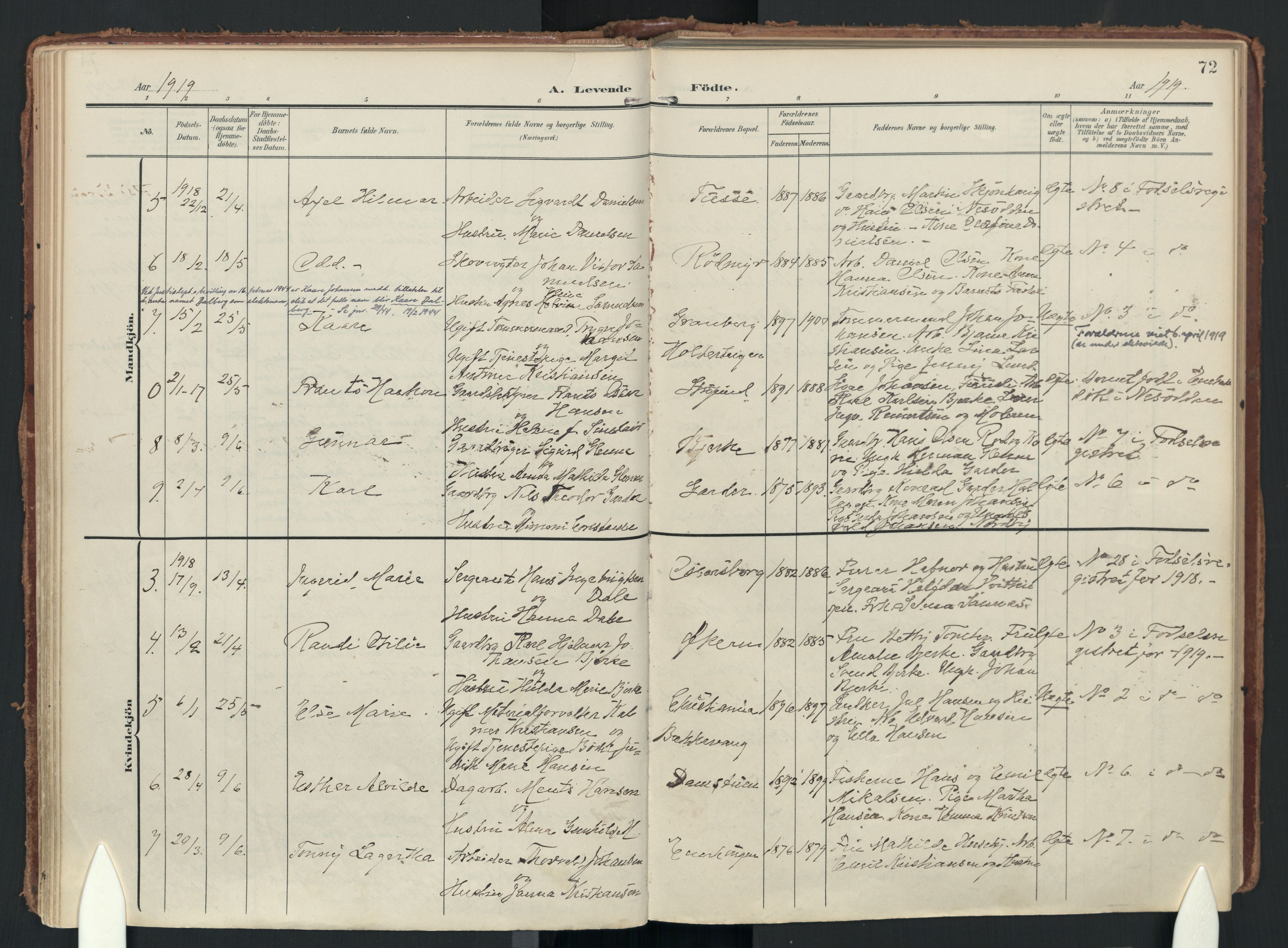 Drøbak prestekontor Kirkebøker, AV/SAO-A-10142a/F/Fc/L0003: Parish register (official) no. III 3, 1901-1920, p. 72