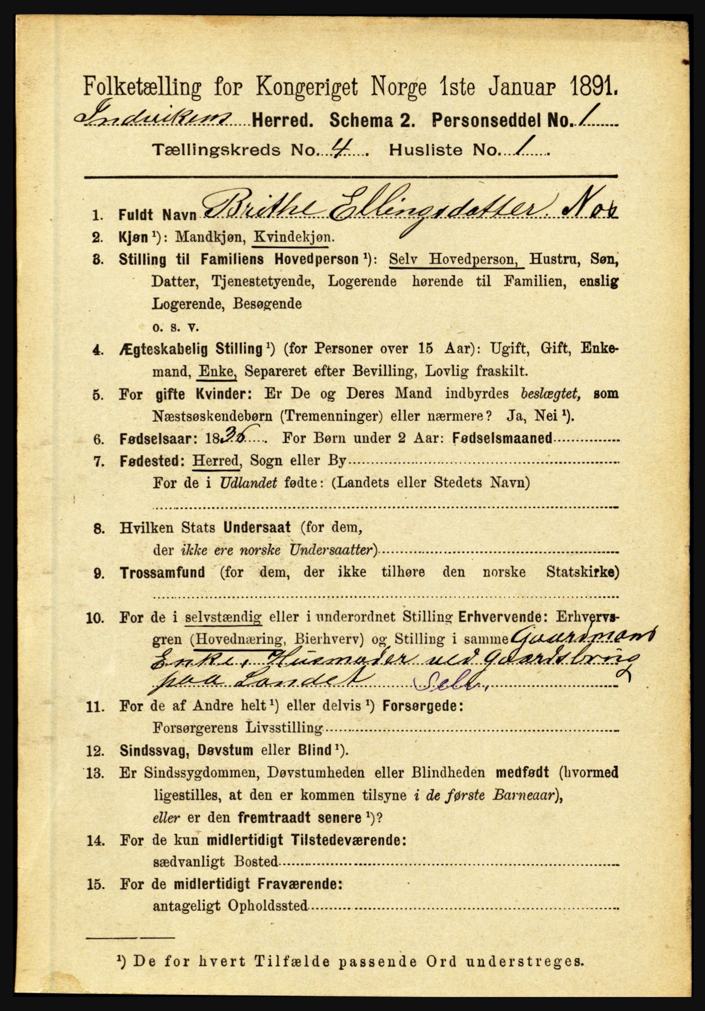 RA, 1891 census for 1447 Innvik, 1891, p. 1456