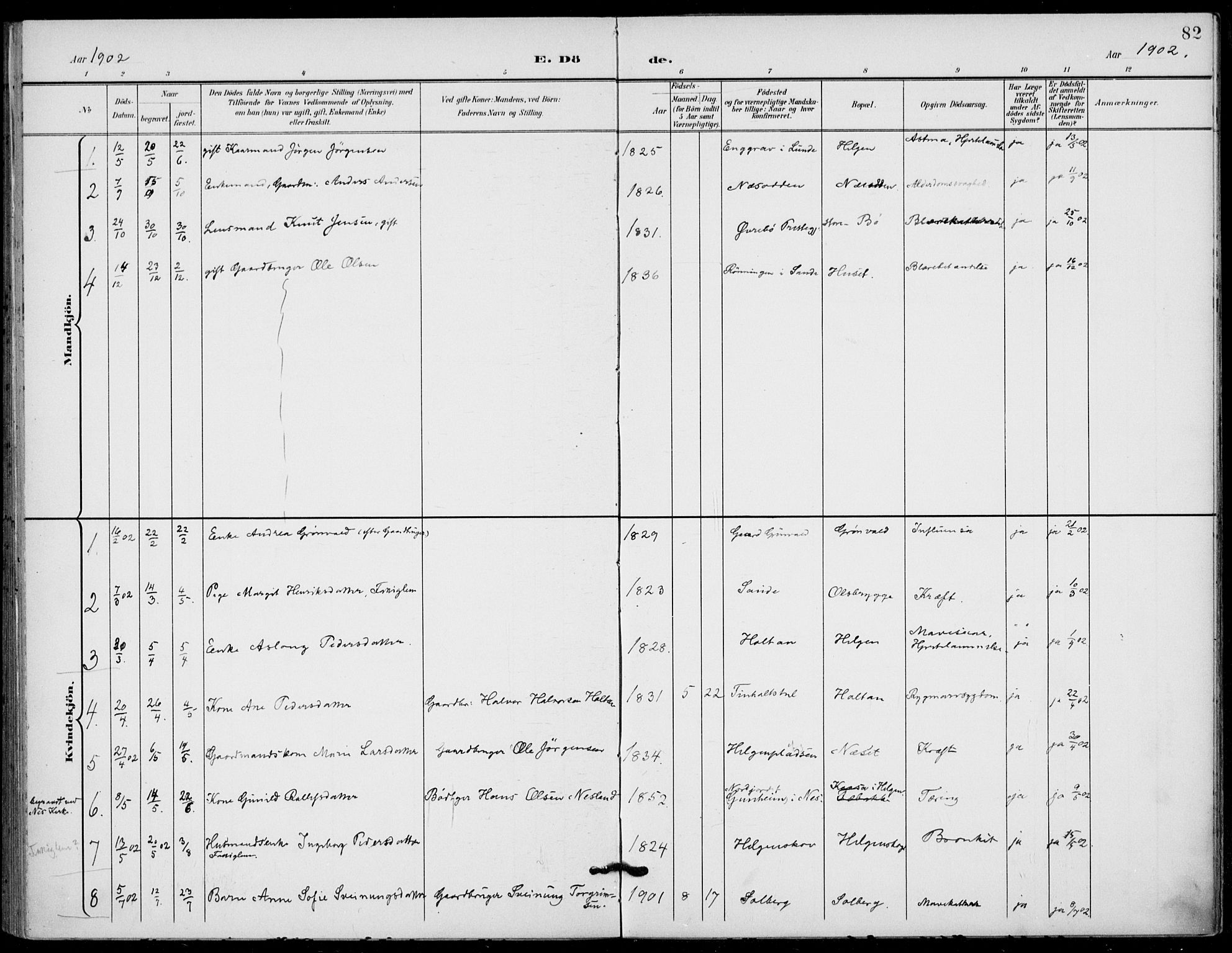 Holla kirkebøker, SAKO/A-272/F/Fa/L0011: Parish register (official) no. 11, 1897-1928, p. 82