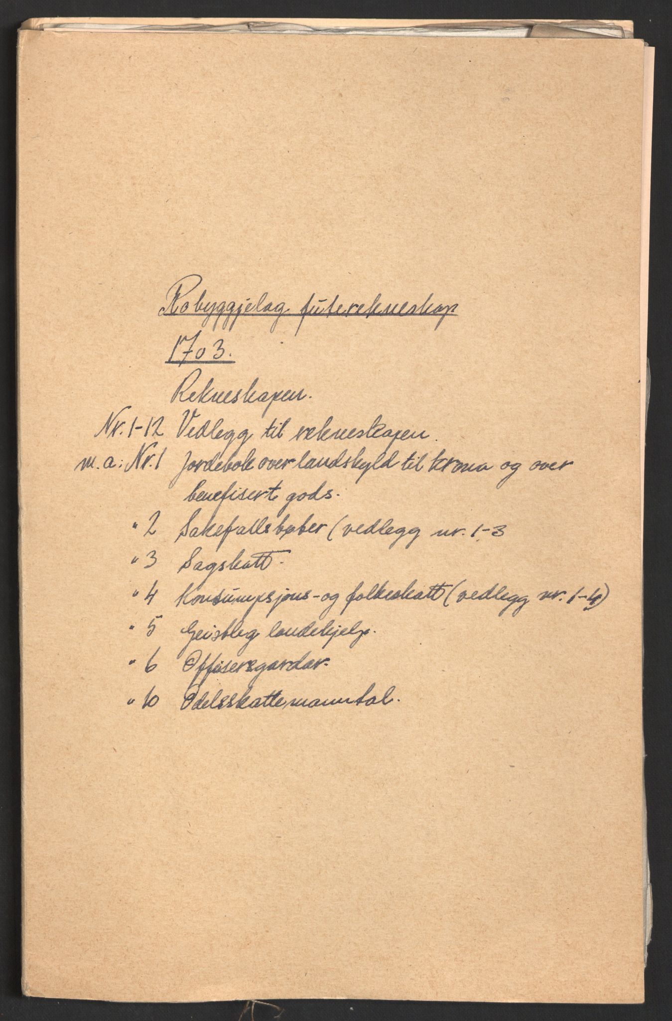 Rentekammeret inntil 1814, Reviderte regnskaper, Fogderegnskap, AV/RA-EA-4092/R40/L2447: Fogderegnskap Råbyggelag, 1703-1705, p. 2