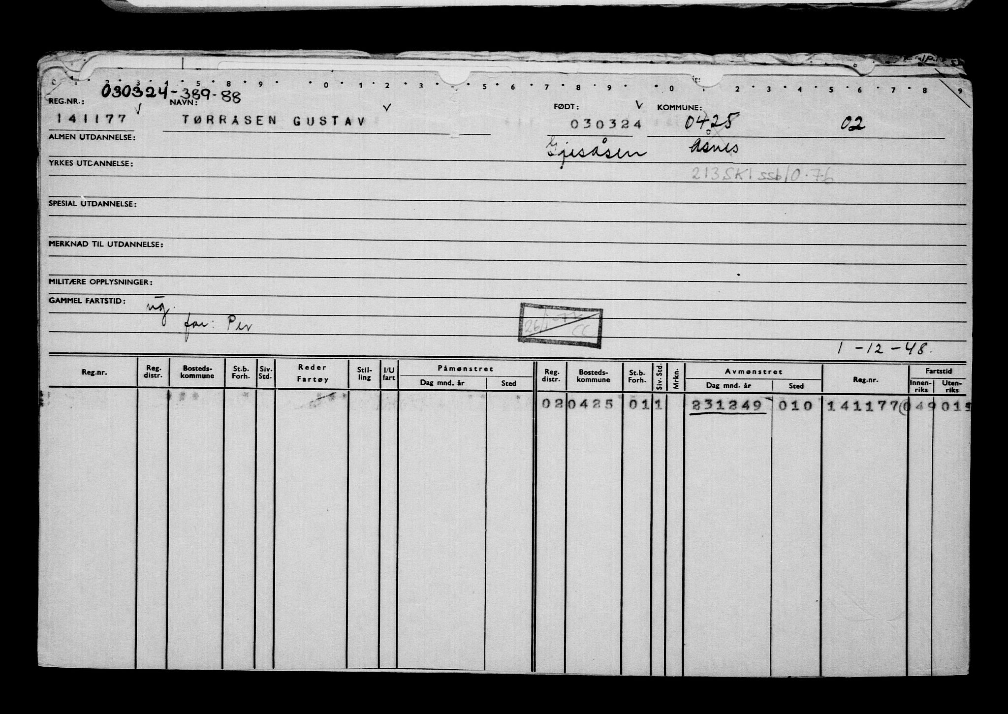 Direktoratet for sjømenn, RA/S-3545/G/Gb/L0228: Hovedkort, 1924, p. 522