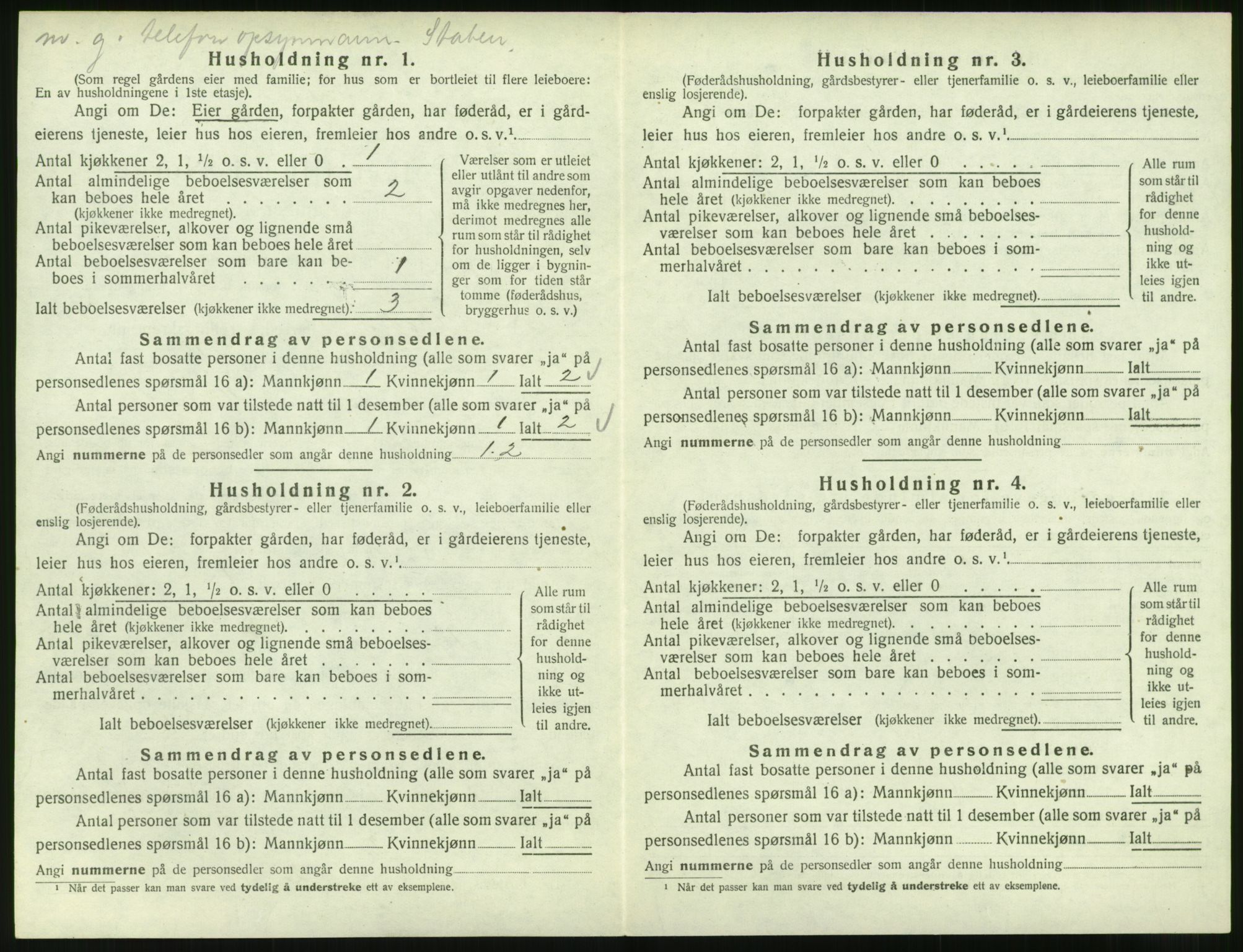 SAT, 1920 census for Skodje, 1920, p. 242