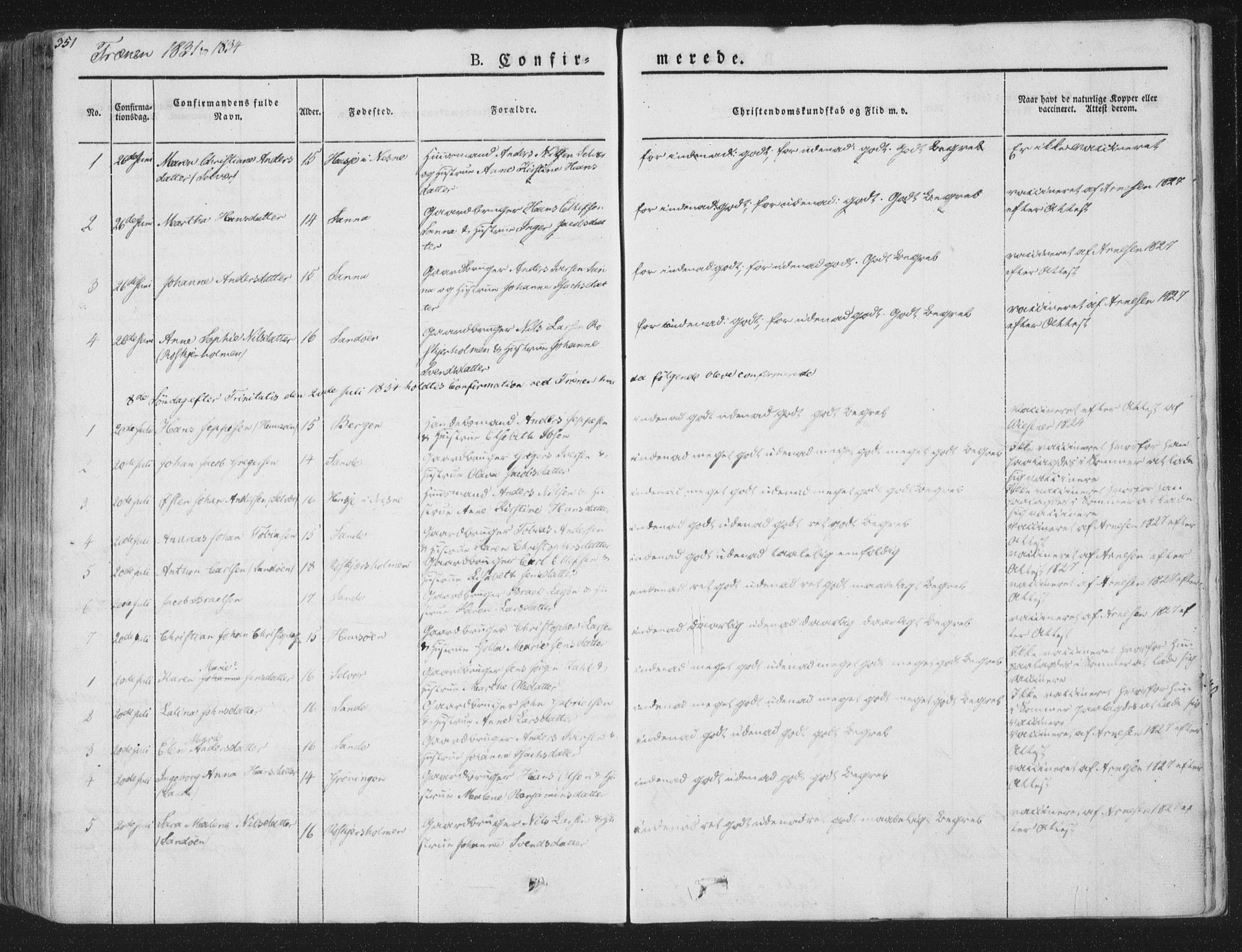 Ministerialprotokoller, klokkerbøker og fødselsregistre - Nordland, SAT/A-1459/839/L0565: Parish register (official) no. 839A02, 1825-1862, p. 351