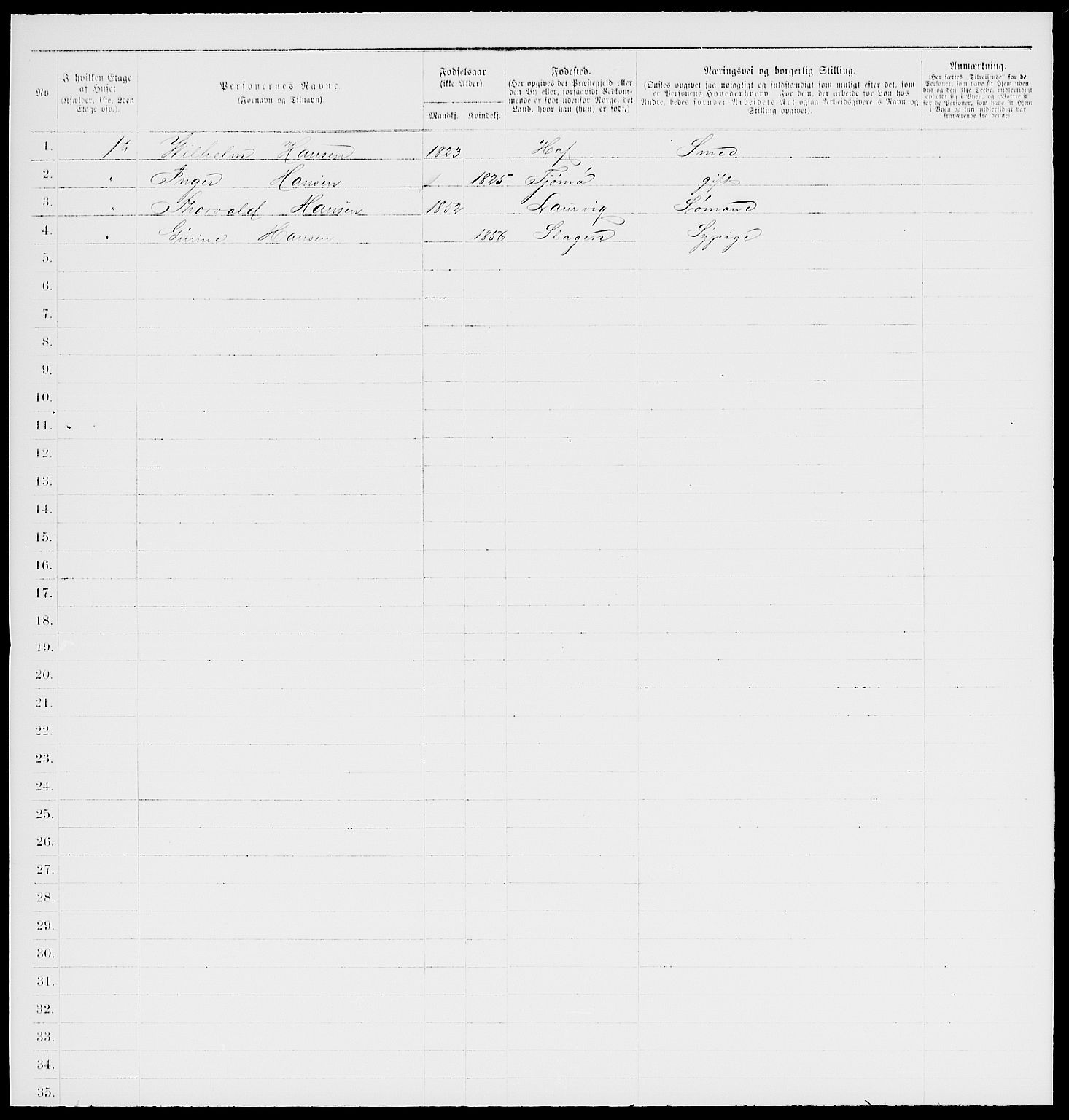 RA, 1885 census for 0201 Son, 1885, p. 6