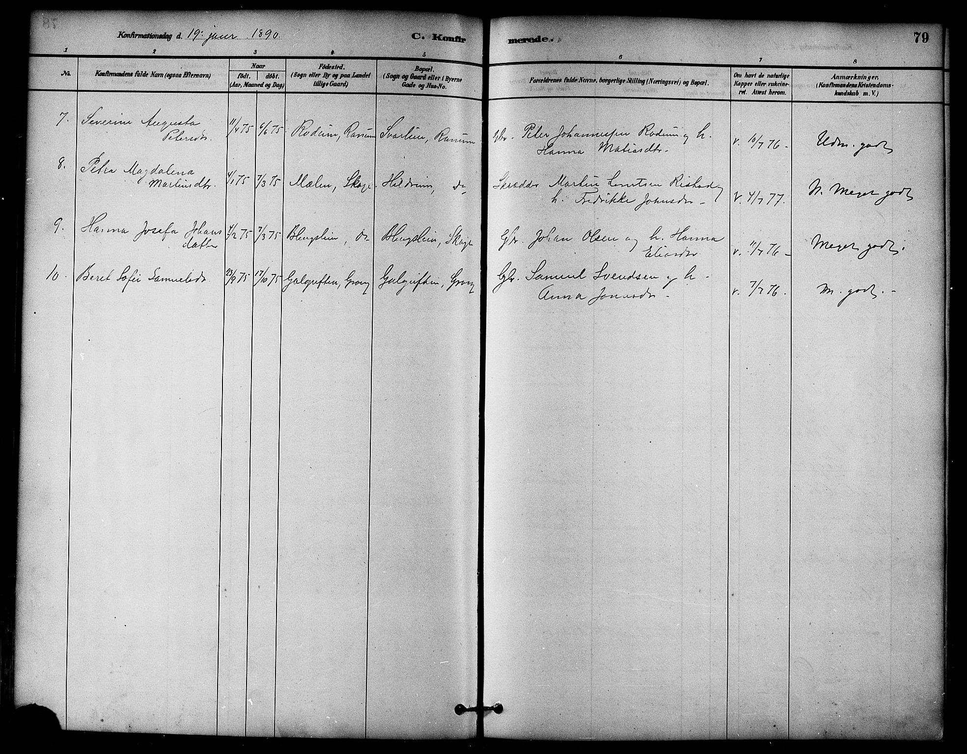 Ministerialprotokoller, klokkerbøker og fødselsregistre - Nord-Trøndelag, SAT/A-1458/764/L0555: Parish register (official) no. 764A10, 1881-1896, p. 79