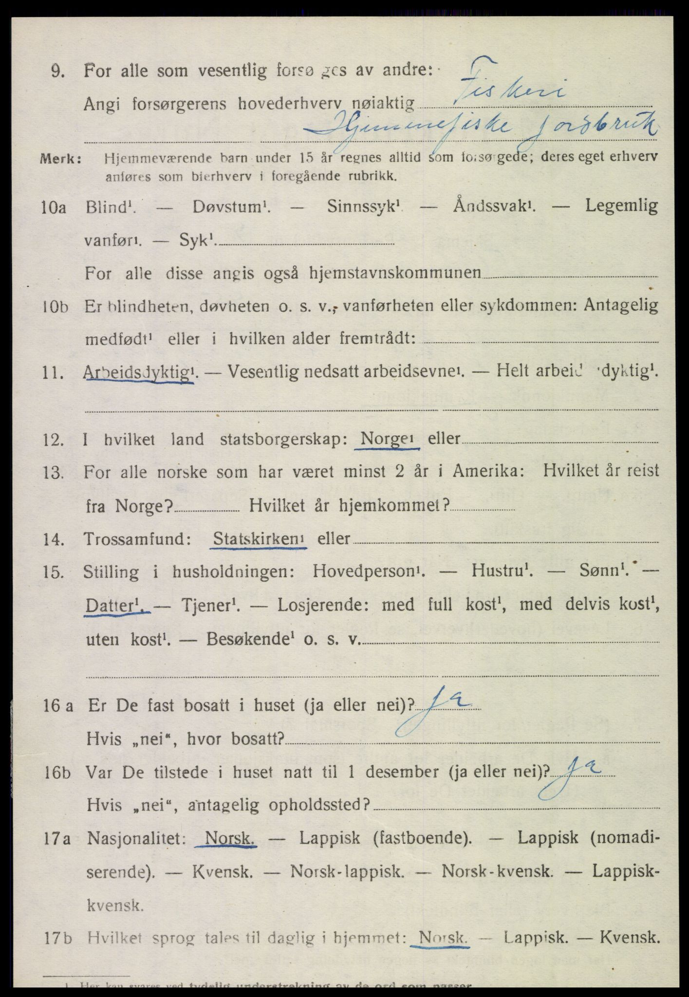 SAT, 1920 census for Vikna, 1920, p. 6672