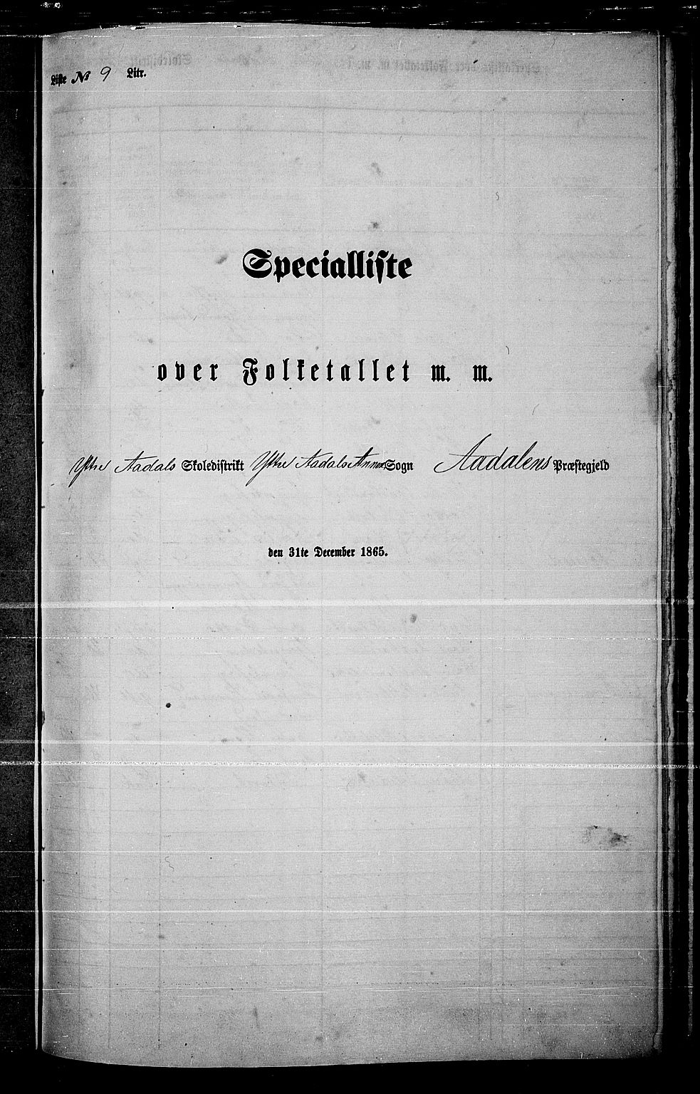 RA, 1865 census for Ådal, 1865, p. 87