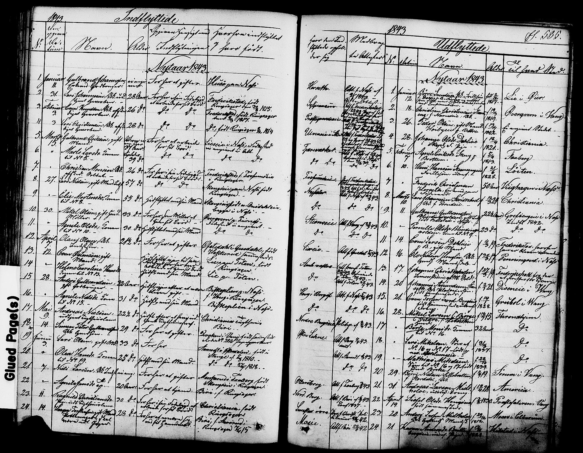 Ringsaker prestekontor, AV/SAH-PREST-014/K/Ka/L0008: Parish register (official) no. 8, 1837-1850, p. 535