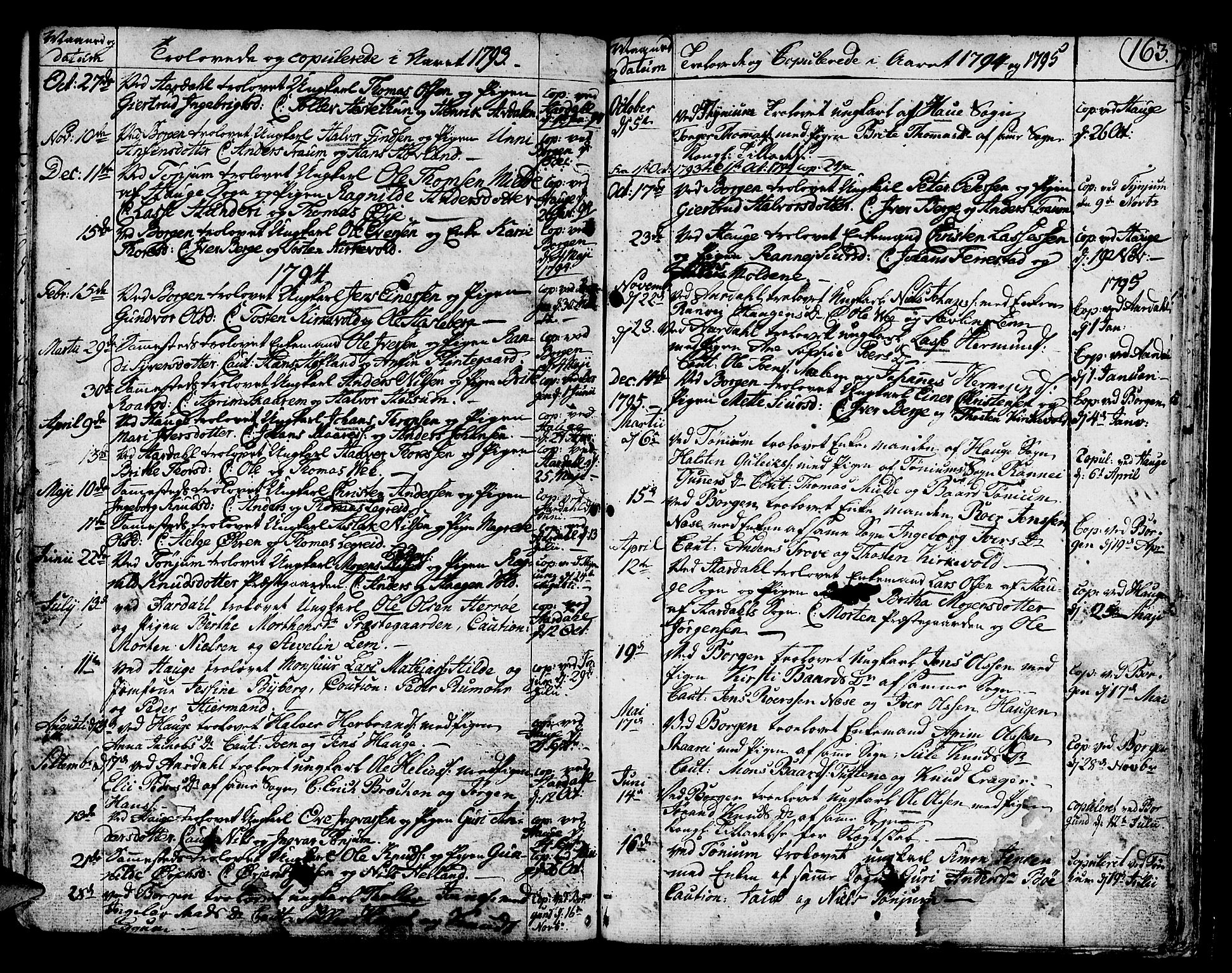 Lærdal sokneprestembete, SAB/A-81201: Parish register (official) no. A 3, 1783-1804, p. 163