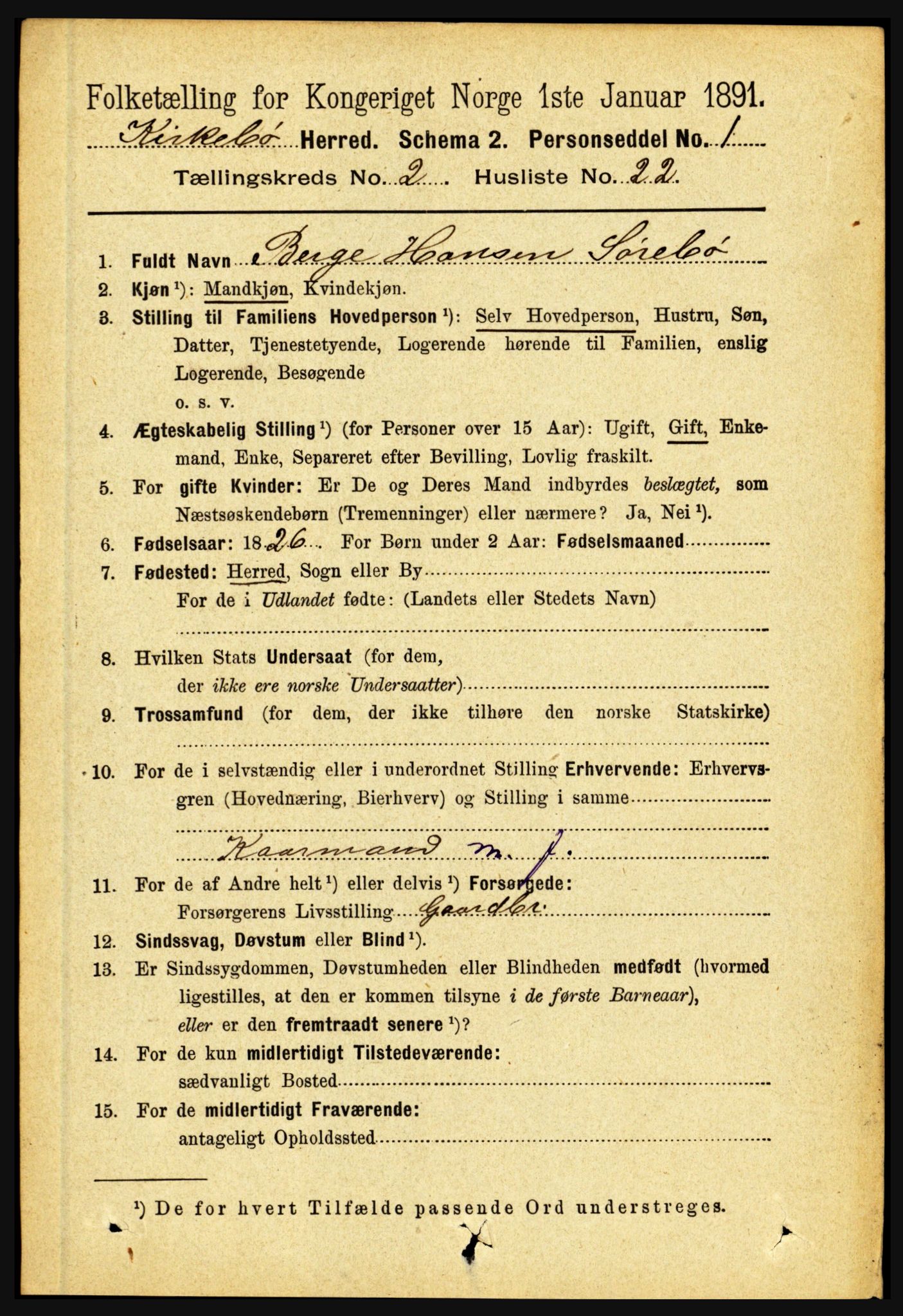 RA, 1891 census for 1416 Kyrkjebø, 1891, p. 488