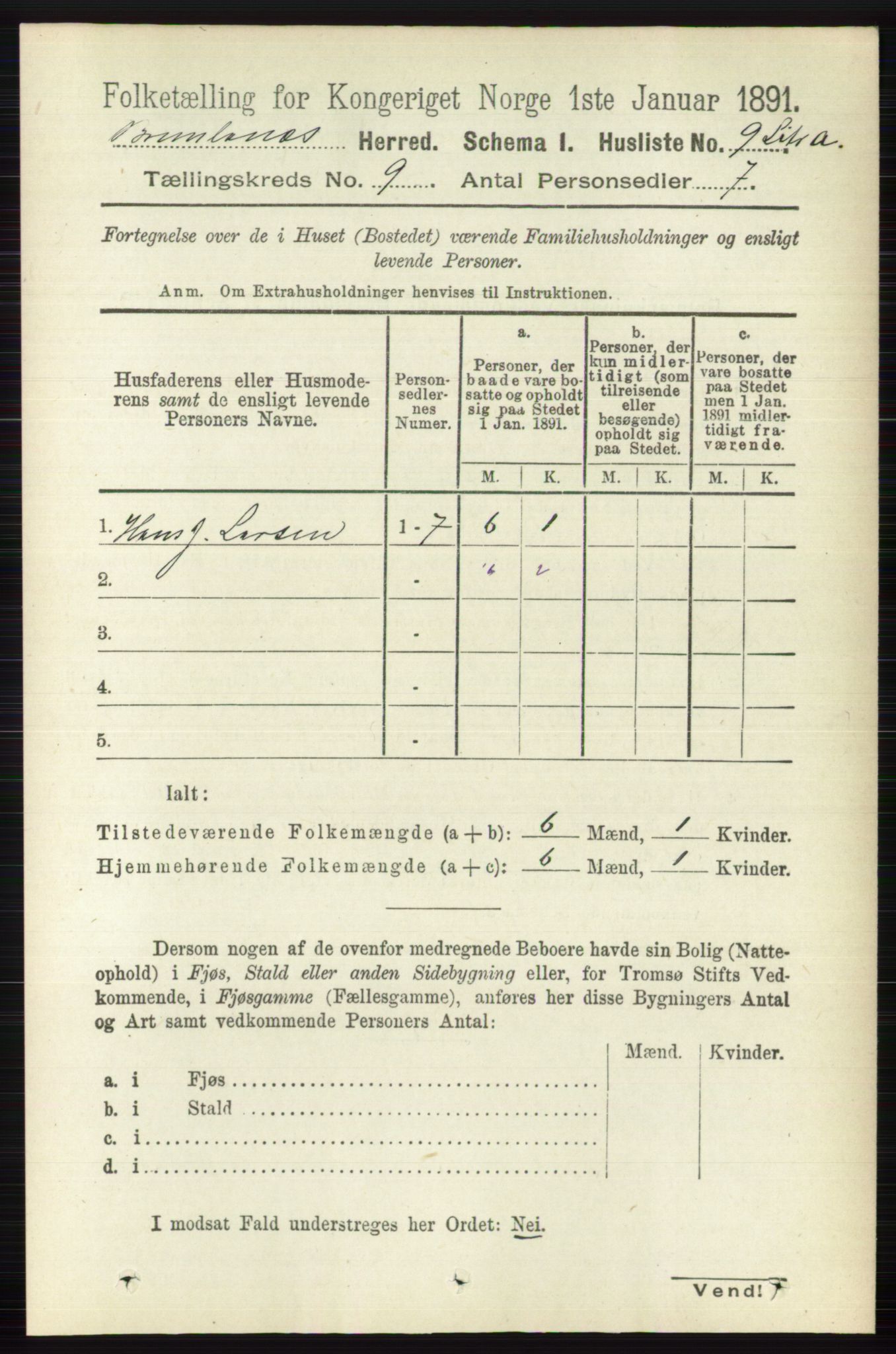 RA, 1891 census for 0726 Brunlanes, 1891, p. 4028