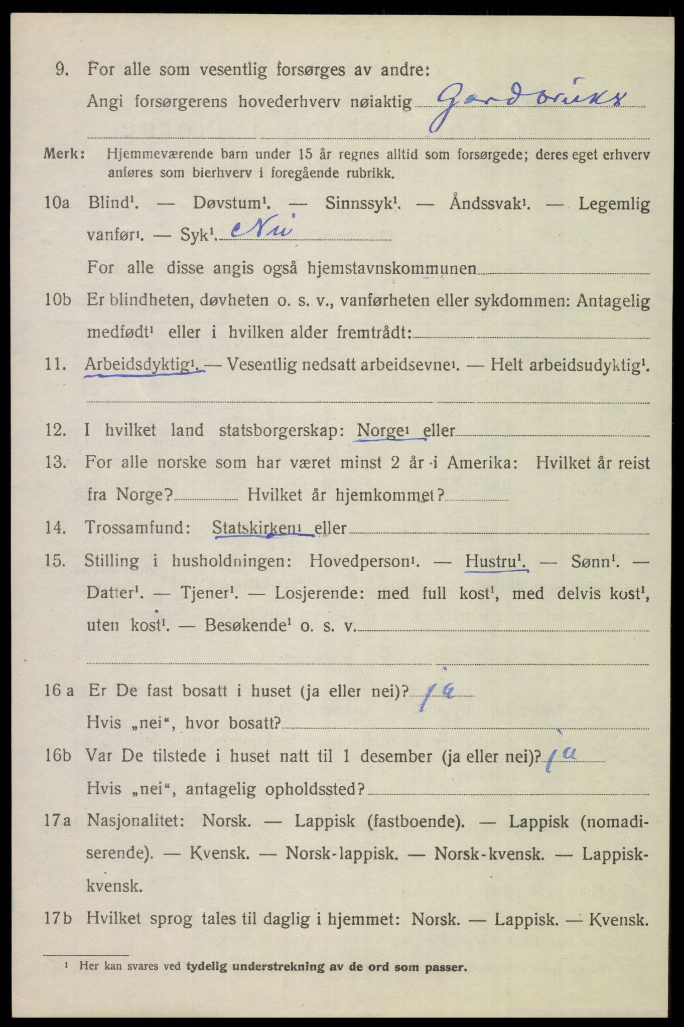 SAT, 1920 census for Beiarn, 1920, p. 3693