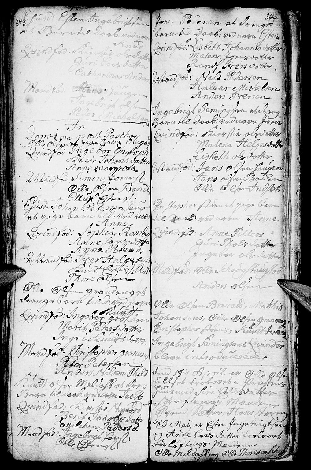 Kvikne prestekontor, SAH/PREST-064/H/Ha/Haa/L0001: Parish register (official) no. 1, 1740-1756, p. 348-349