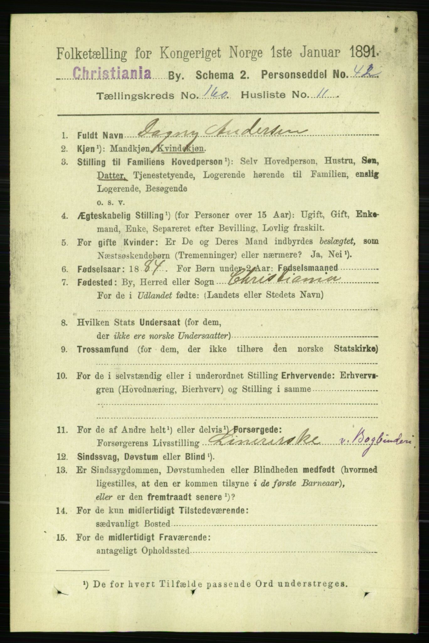 RA, 1891 census for 0301 Kristiania, 1891, p. 91008