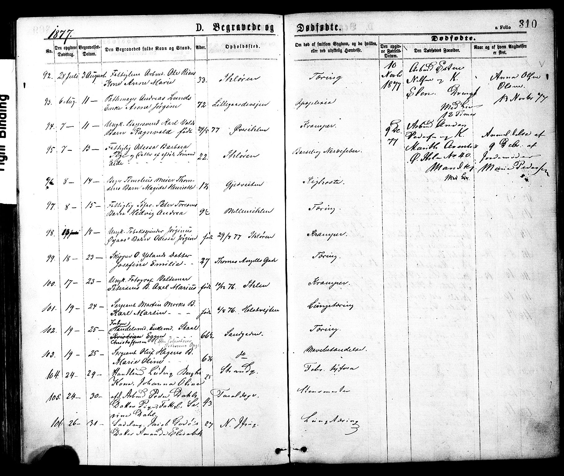 Ministerialprotokoller, klokkerbøker og fødselsregistre - Sør-Trøndelag, AV/SAT-A-1456/602/L0118: Parish register (official) no. 602A16, 1873-1879, p. 310