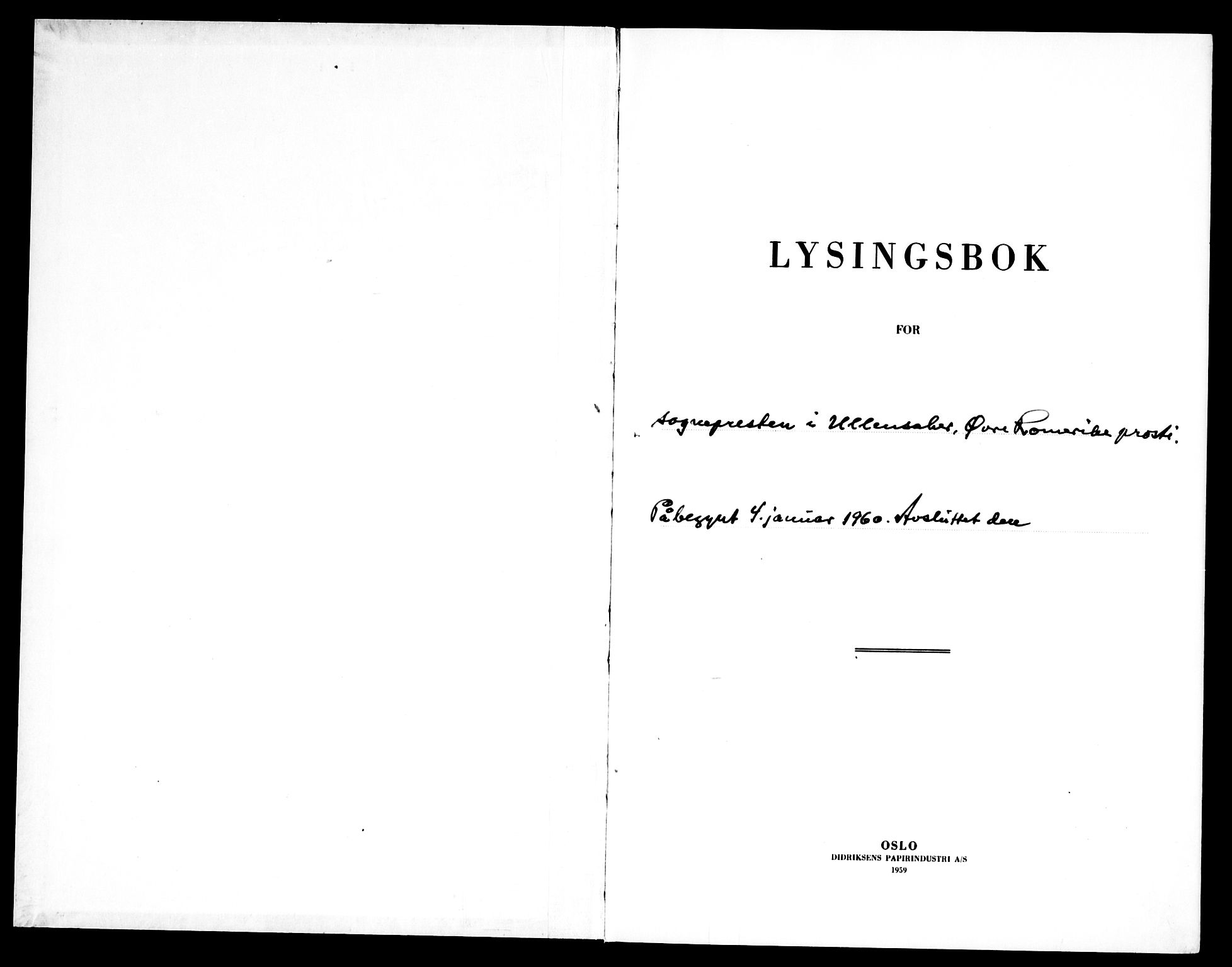 Ullensaker prestekontor Kirkebøker, AV/SAO-A-10236a/H/Ha/L0003: Banns register no. 3, 1960-1969