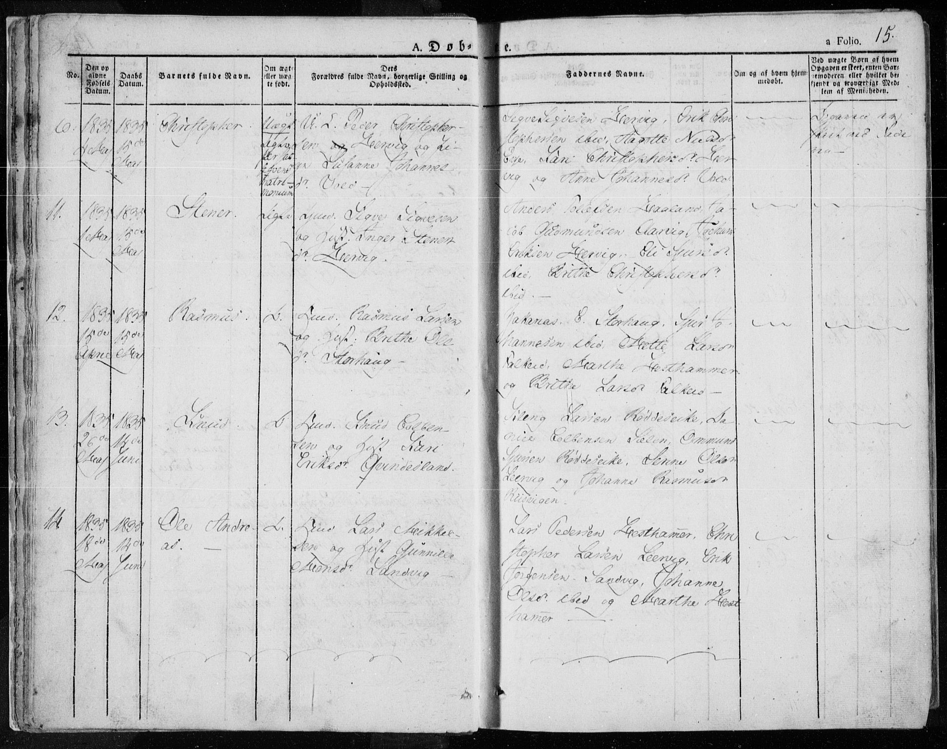 Tysvær sokneprestkontor, SAST/A -101864/H/Ha/Haa/L0001: Parish register (official) no. A 1.1, 1831-1856, p. 15